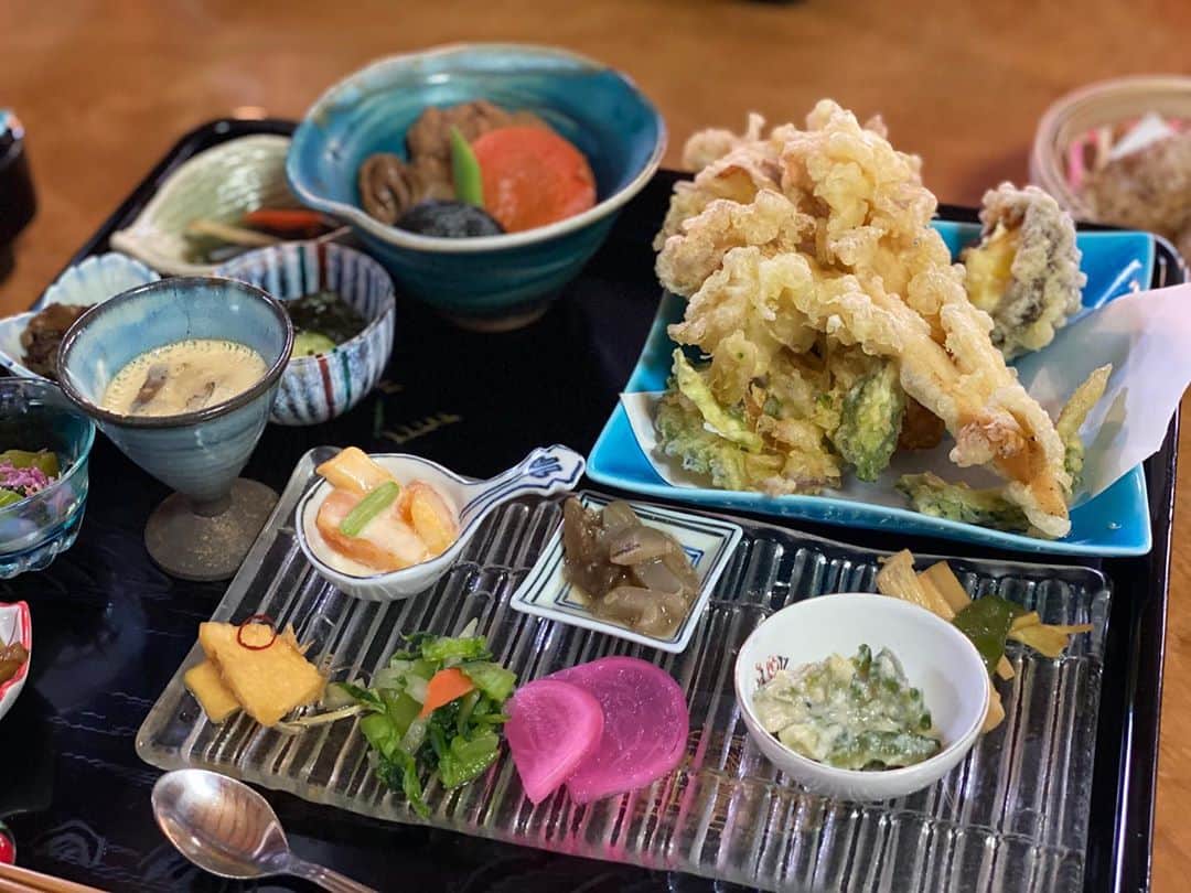 海津ゆうこさんのインスタグラム写真 - (海津ゆうこInstagram)「この一週間、駆け抜けたので美味しい物を食べに連れて行ってもらいました。  天然まいたけの天ぷらは最高で、山菜づくしなのに、最後の栃餅まで辿り告げず… 体に良いものを食べると気持ちも元気になれますね。  #山菜#農家ご飯#天然まいたけ #天ぷら#栃餅#くるみみそ #天然まいたけの天ぷら #こころまい #新潟#新米#新潟グラム #ランチタイム #lunch #新潟グルメ #instagood #instalike #instalife #instadaily #フリーアナウンサー#ラジオパーソナリティー」10月25日 22時12分 - yuco310
