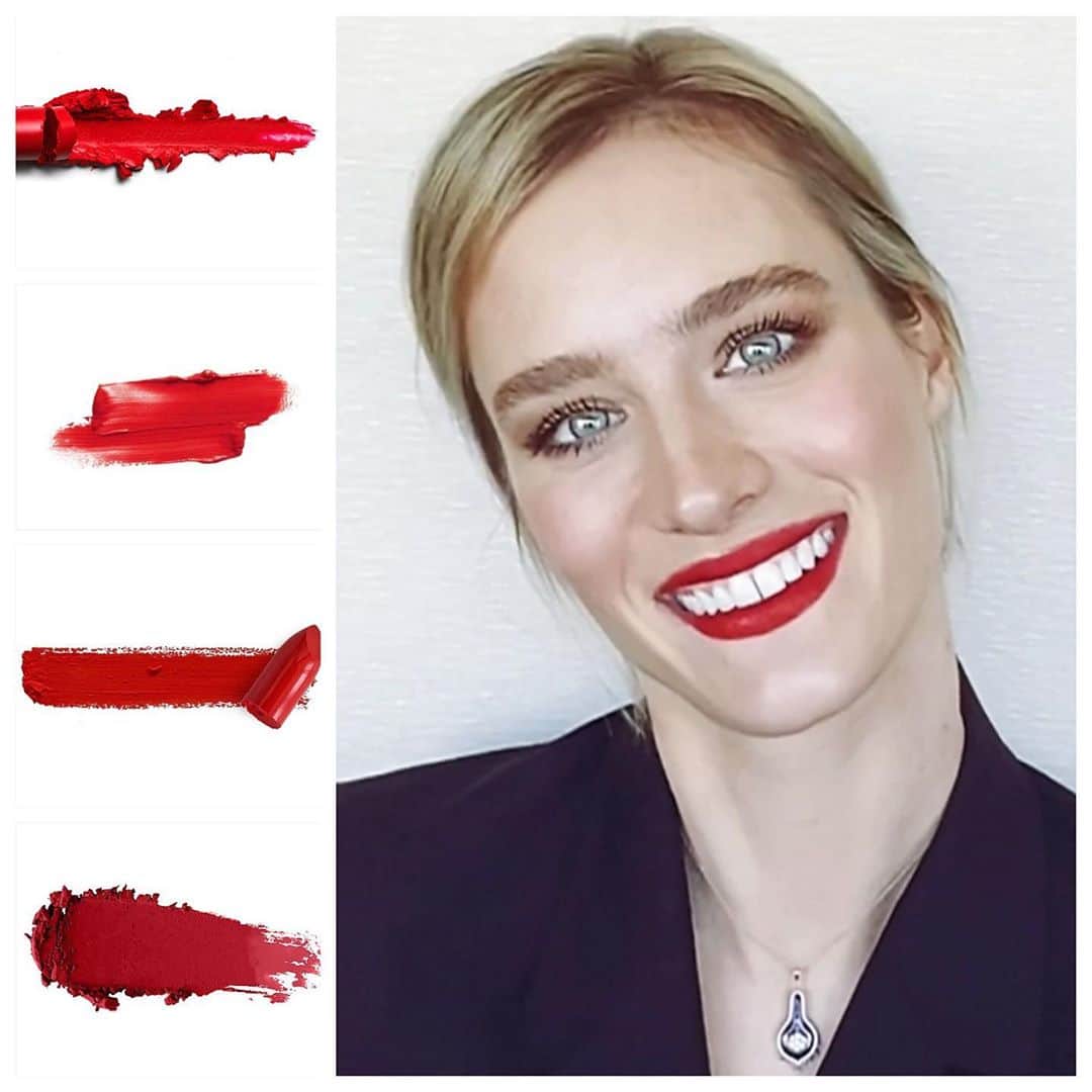 JO BAKERのインスタグラム：「M A C K E N Z I E • D A V I S 🇨🇦 I truly believe everyone can look good in #redlipstick !!! #💋 Would you lot like me to do a IGTV on “how to” find the red lipstick of your dreams???  From texture, comfort, formula, durability ...colour, cool and warm options for different skin tones??  Including some of my “go to “ products?  Comment below... and tag someone who would want to watch?  I need encouragement.... lol  #jobakermakeupartist  (Also doesn’t #mackenziedavis have the best smile!!!!! ❣️)」