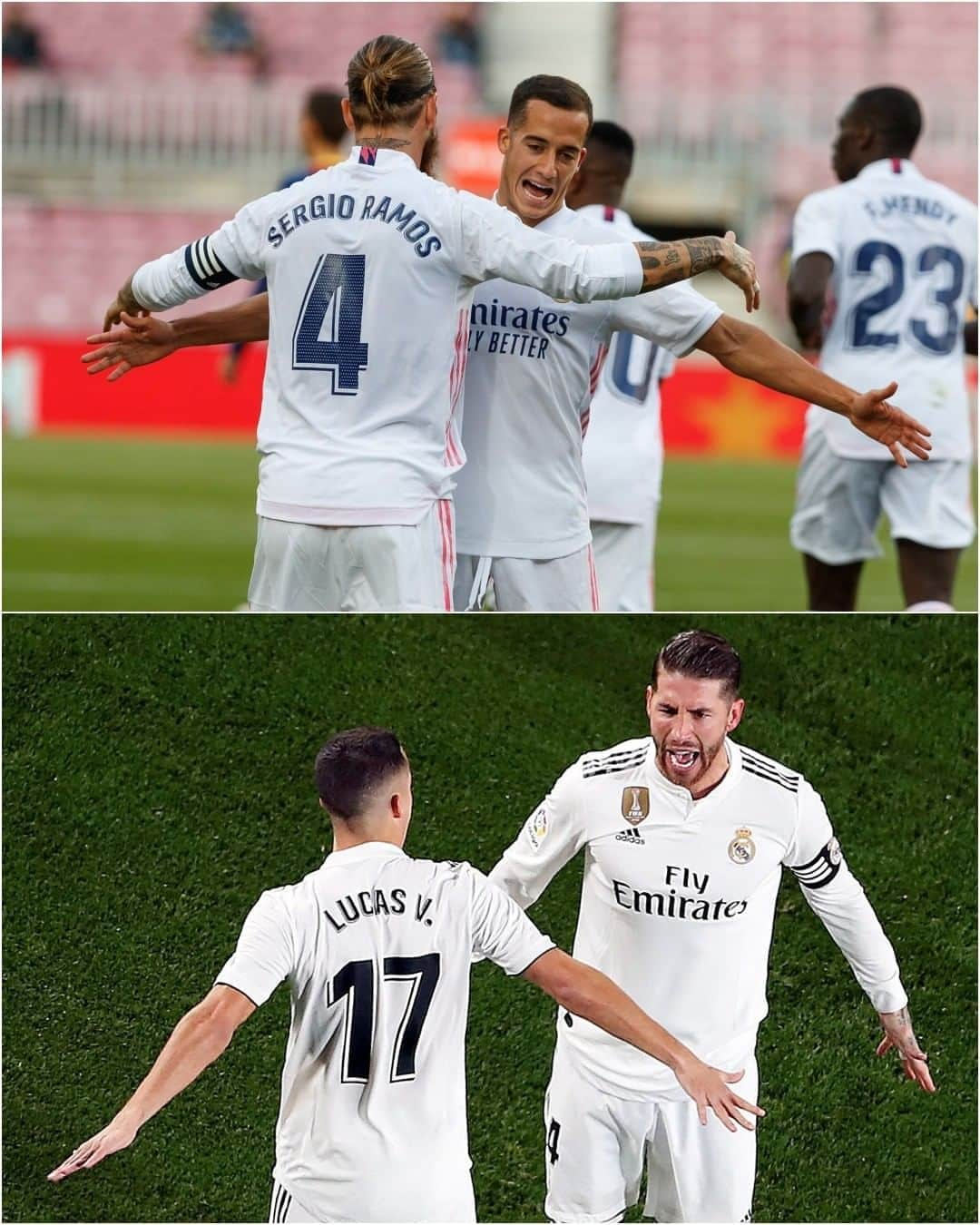 LFPさんのインスタグラム写真 - (LFPInstagram)「Classic celebration in #ElClasico! 🙌 🤍  ¡Celebración clásica en #ElClásico! 🤍 🙌  #RealMadrid #LucasVazquez #Ramos  #LaLiga #LaLigaSantander #Football #YouHaveToLiveIt #HayQueVivirla」10月26日 15時00分 - laliga