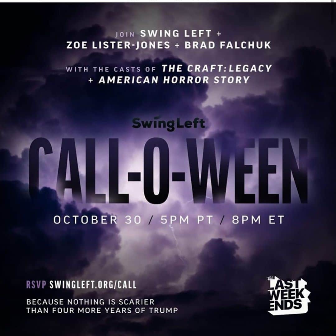 のインスタグラム：「Who’s phone banking with me this week?? Link in bio. Organized by queen @zoelisterjones you’ll get a little #FWBL reunion with me & @majandrama plus the cast of the new THE CRAFT, American Horror Story, @whitneycummings @beaniefeldstein etc etc etc etc.」