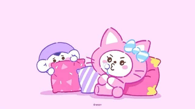 JYPエンターテインメントのインスタグラム：「@wdzy_official   The darling of all hearts.💞 TUK just can’t take its eyes off of CABBIT! 🐰  ⠀ #ITZY #MIDZY #ITZYwithMIDZY #WDZY #Ryujin #Yuna #TUK #CABBIT #LINEFRIENDS ⠀ 툭이 눈에서 꿀 떨어지는 중 🍯 우리 막내 캐빗 하고 싶은거 다 해 🐰 ⠀ #ITZY #MIDZY #ITZYwithMIDZY #WDZY #류진 #유나 #툭 #캐빗 #있지 #믿지 #윗지 #라인프렌즈 #LINEFRIENDS」