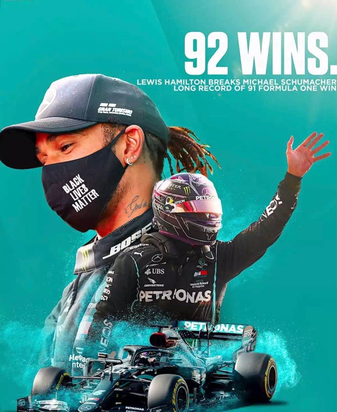 レイ・アレンのインスタグラム：「Congratulations @lewishamilton on passing #michaelshumacher for most wins in @f1 and for being the greatest formula one driver of all time. #racinggod」