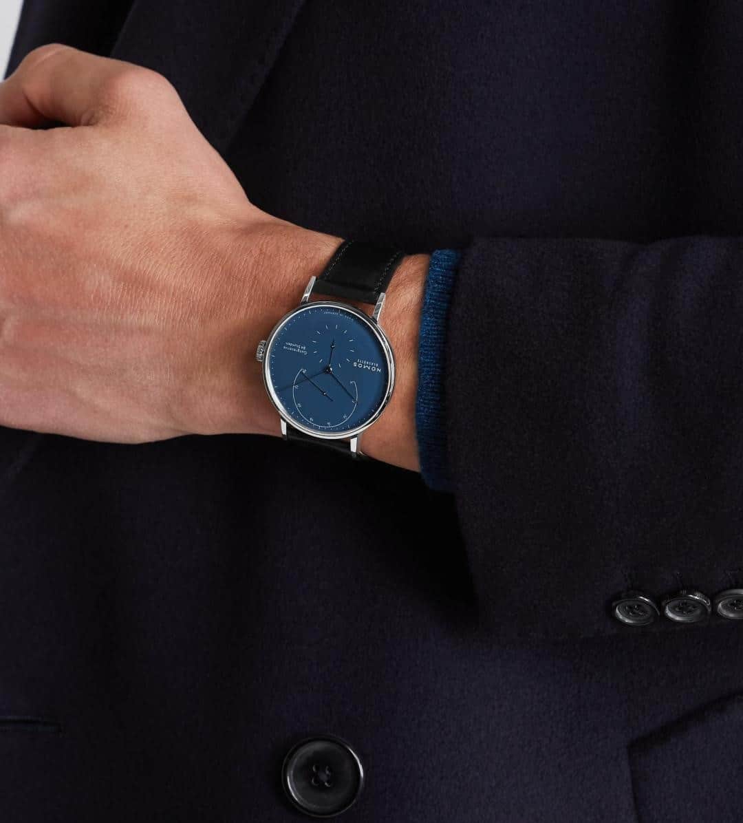 MR PORTERのインスタグラム：「After seven years, @nomos_glashuette has answered the prayers of many with a limited-edition run of its Lambda dress watch in stainless steel, to mark the 175th anniversary of Glashütte watchmaking. You can probably guess how many of each are being made… Check out the link in our bio to learn more about this special watch. #MRPORTERWatches @mrporterwatches」