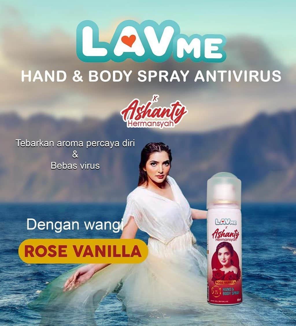 Ashantyさんのインスタグラム写真 - (AshantyInstagram)「Wanginya Rose Vanilla yang sweet dan romantis pas banget untuk aku, jadi makin sering pakai #LavMe 6in1 Hand & Body Antivirus Spray, karena ampuh untuk basmi virus, kuman dan bakteri. Daripada pake perfume, pakai aja antivirus perfume #LavMe 6in1 Bagi yang mau beli bisa ke @lavmeantikuman  #lavmeantikuman #lavmeantivirus #antivirus #handbodyspray #parfumantivirus #parfumeantivirus #LavmeGardaPerlindungan #NewNormal #StayClean #AntiKuman #BebasBakteri #Higienis #BebasBauApek #BebasBauRokok #SemprotinAjaSaii #AntiStress #AntiJamur #PenghilangBauBadan #LAVME #LAVMEXA6 #LAVMEXASHANTY #LAVMEXANANG #LAVMEXAUREL #LAVMEXARSY #lavmexlizanatalia」10月27日 0時17分 - ashanty_ash