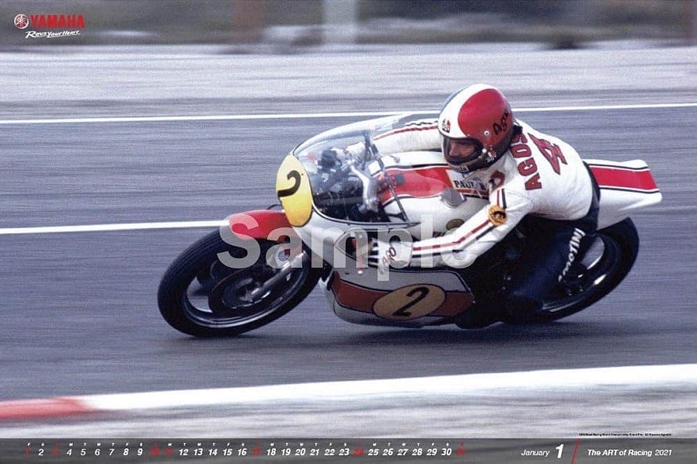 ヤマハ バイクさんのインスタグラム写真 - (ヤマハ バイクInstagram)「歴代の二輪レースから感動のシーンを厳選した「2021ヤマハレーシングカレンダー」が、本日オープンの「ヤマハ発動機オンラインショップ」などで発売！✨ ﻿ 1955年7月10日。当社にとって最初の二輪レースは、7月1日の創立日からわずか10日後のことでした。この日から65年以上もの間、挑戦を続け、世界中に活躍の場を広げていったのです。2021年のレーシングカレンダーでは、その最前線で力強くエキゾーストノートを轟かせ、勇敢に挑戦する姿で歓声と感動を創ってきたライダーたちを通じて当社の二輪レース史を振り返りつつ、時代を超えた感動をお届けします。﻿ ﻿ カレンダーは、以下のオンラインショップにてお求めいただけます。﻿ ﻿ ○ヤマハ発動機オンラインショップ：ブランドショップ﻿ ※プロフィール欄のURL先、ショップバナーからアクセスできます。﻿  ○ワイズギアオンラインショップ﻿ ※﻿検索エンジンで「ワイズギアオンラインショップ」と検索してください。  ■商品概要﻿ ・メーカー希望小売価格：2,100円［税込み］﻿ ・サイズ：A2判壁掛けタイプ・ヨコ仕様（縦420mm×横594mm）﻿ ・枚数：表紙1枚・本紙12枚﻿ ・印刷：表紙／本紙ともにカラー﻿ ﻿ #YAMAHAが美しい #レーシングカレンダー #racingcalender #yamaharacing」10月26日 15時46分 - yamaha_bike