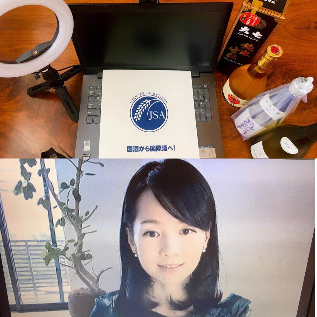 近藤淳子さんのインスタグラム写真 - (近藤淳子Instagram)「この秋、SAKE EXPERT®取得オンラインセミナーの講師をさせていただきました。全国から約20名の方々に、zoomで2日間、８時間の生配信でした。  今回はワインの専門家・ソムリエ、SAKE diplomaの方々から日本酒初心者まで、受講してくださいました。  1日目は日本酒つくりの工程のスライド解説、日本酒の歴史や酒税法など。  2日目は生酛の菌のスライド解説、ティスティング、ペアリング、日本酒とワインのアミノ酸比較など、実践も加わりました。  日本酒ボトル4本、ワインボトル1本を事前にお届けしていますので、セミナー後は、ご自宅でお好きなようにペアリング実践していただけます。  ワインの専門家も初心者の方も、実践で日本酒のマスキング効果にびっくりされていたのが印象的でした。  お一人お一人から、最後にいただいた感想がありがたく…ちょっと泣きそうになってしまいました。  11月、12月とSAKE EXPERT®取得オンラインセミナー開催が決定しています。  サケ・エキスパート取得が、 それぞれの環境でお役に立てますように✨  #日本酒 #日本酒好きな人と繋がりたい #サケエキスパート #sake #日本酒ペアリング #jsa #フリーアナウンサー #講師 #zoom #オンライン#近藤淳子」10月26日 16時23分 - kondo_junko_