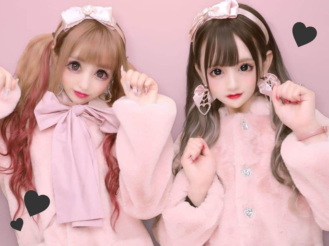 天使ゆらのインスタグラム：「🎀ひめ×ゆら🎀  #ニューハーフ　 #av女優　 #地雷女 #地雷系女子 #量産型 #量産型女子 #マーズ #プリメロ #リボン #シールエクステ #エクステ」