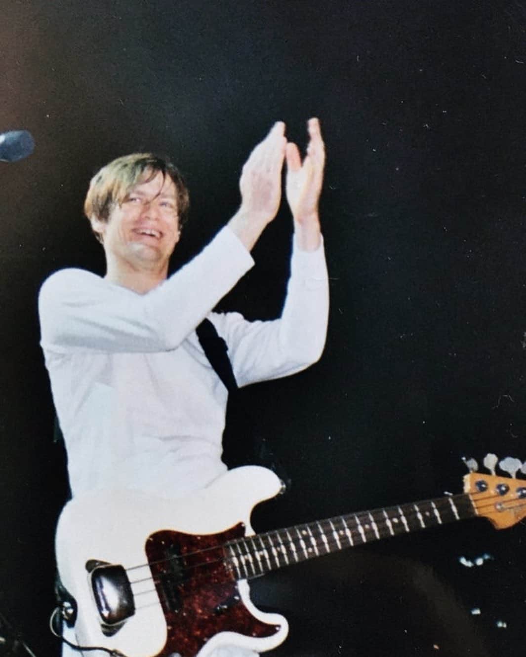 ブライアン・アダムスのインスタグラム：「The first photo is from Milano, Italy November 1999. Back when I was the bass player in the band, we went around the world as a three piece #mickeycurry on drums and @keithscott99 on guitar. It could be one of the best times for me musically (that and the barebones tour). Learning that the bass can really drive the band was a revelation. Listen to the live version of “I don’t want to live forever” from the Budokan, Japan. We were at our best, and we’d pushed ourselves to the top of our game. I’m proud of those days. #bestdaysofmylife #bassplayer #bryanadamsbass #liveatthebudokan」