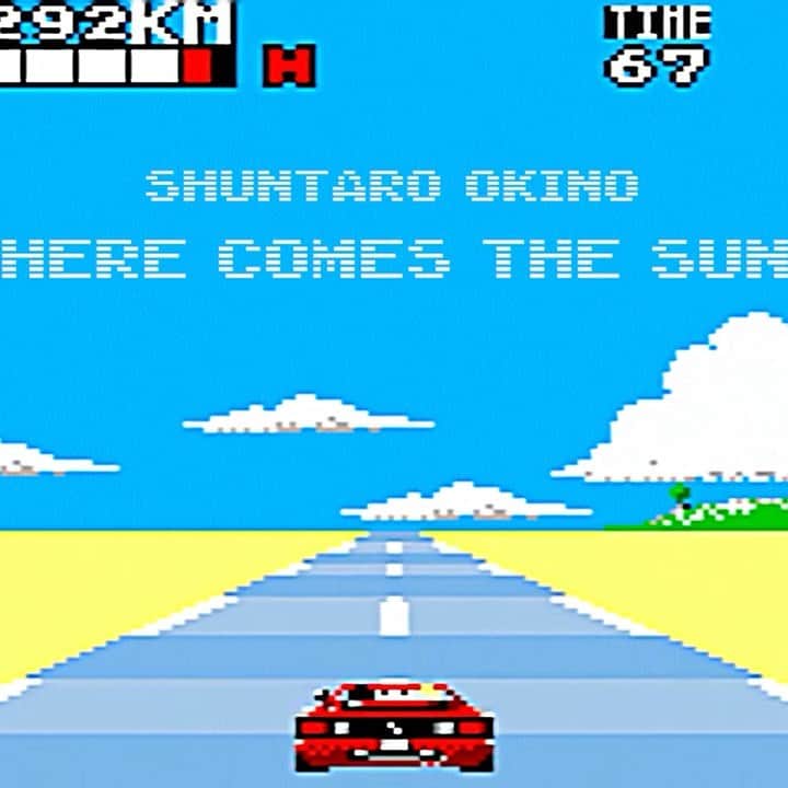 沖野俊太郎のインスタグラム：「去年お蔵入りにしていたMVを公開しました。🕹🎶 【Music Video】Shuntaro Okino / 沖野俊太郎 - Here Comes The Sun (car racing game ver) youtu.be/K2QncsDtauY」