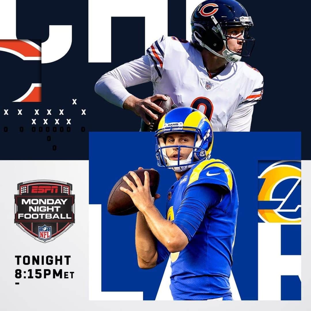 NFLさんのインスタグラム写真 - (NFLInstagram)「Big NFC battle tonight on #MNF!  📺: #CHIvsLAR -- TONIGHT 8:15pm ET on ESPN 📱: NFL app // Yahoo Sports app」10月26日 21時27分 - nfl