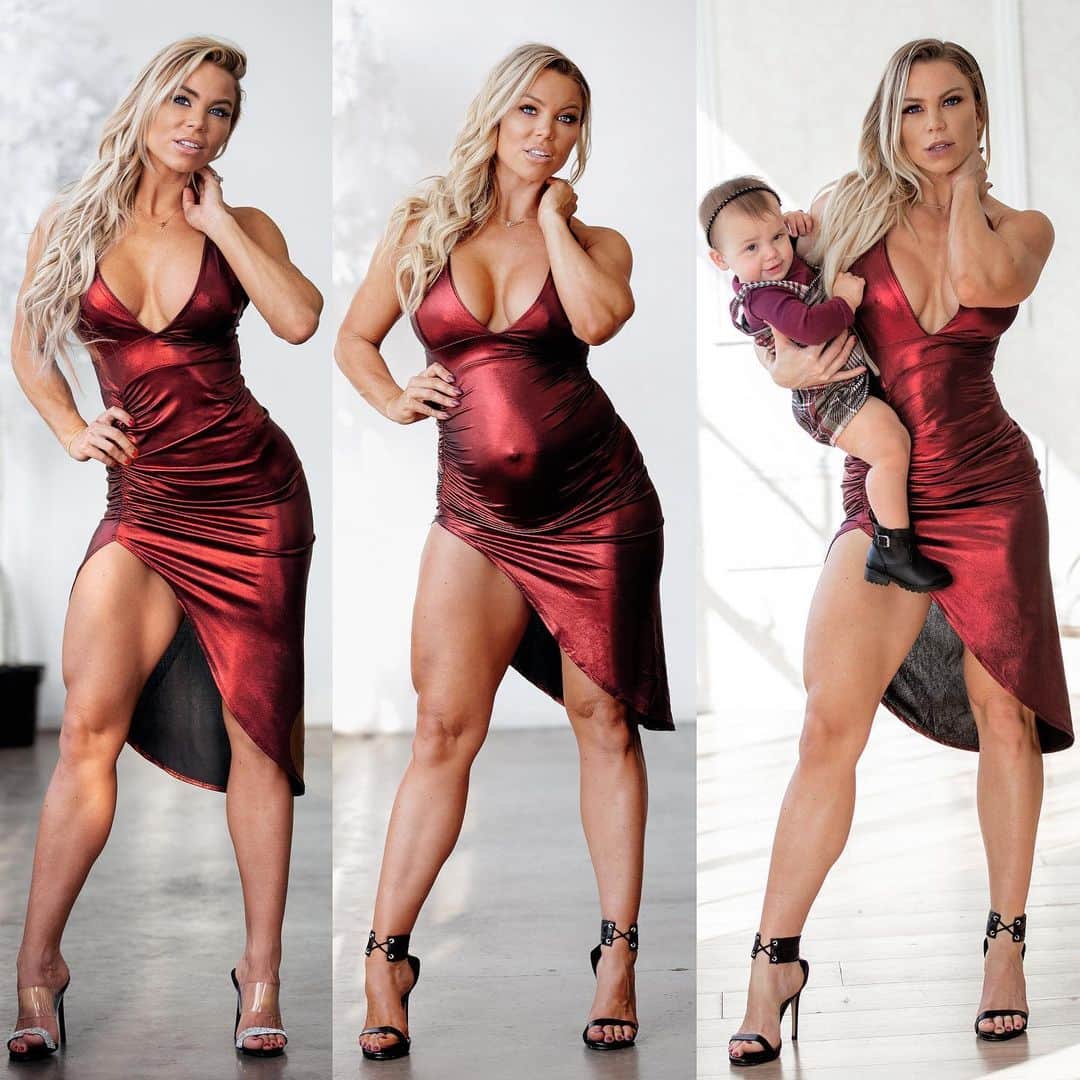 Lauren Drain Kaganのインスタグラム：「Pic 1, 2 or 3 - Spot the differences 🤪 3 years apart 1) Pre-baby 145 lbs of lean muscle, 18% body fat 2) 8 months Pregnant - 180 lbs 3) 11 months postpartum 146 lbs 24.4% body fat with my little doll @ariaskyekagan - I’ve gained a little fluff, and lost some muscle but it’s been incredibly worth it! Think I can get back to Pic 1 in 6 weeks?💪🏽」