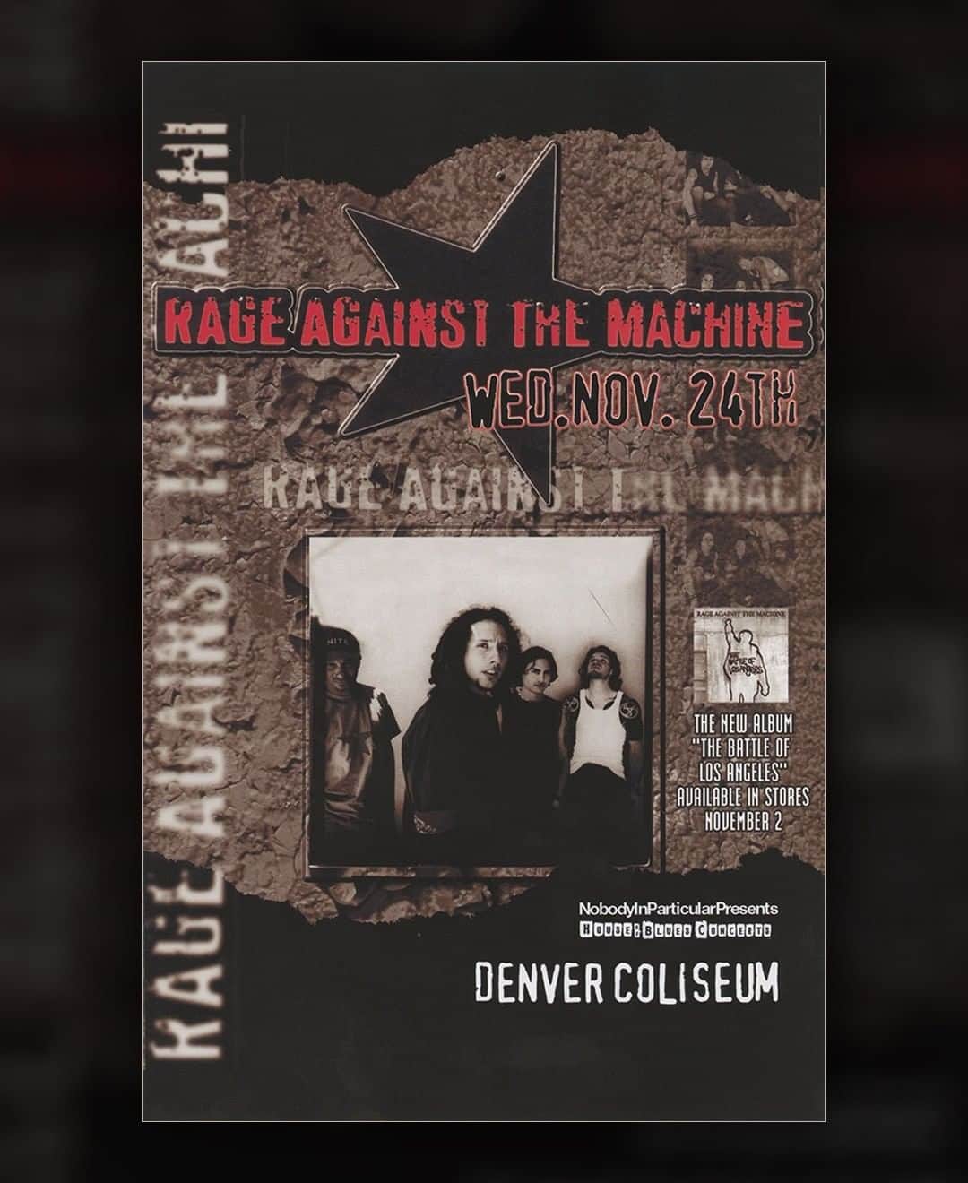 RAGE AGAINST THE MACHINEさんのインスタグラム写真 - (RAGE AGAINST THE MACHINEInstagram)「Denver Coliseum, Nov 24, 1999.」11月25日 2時57分 - rageagainstthemachine