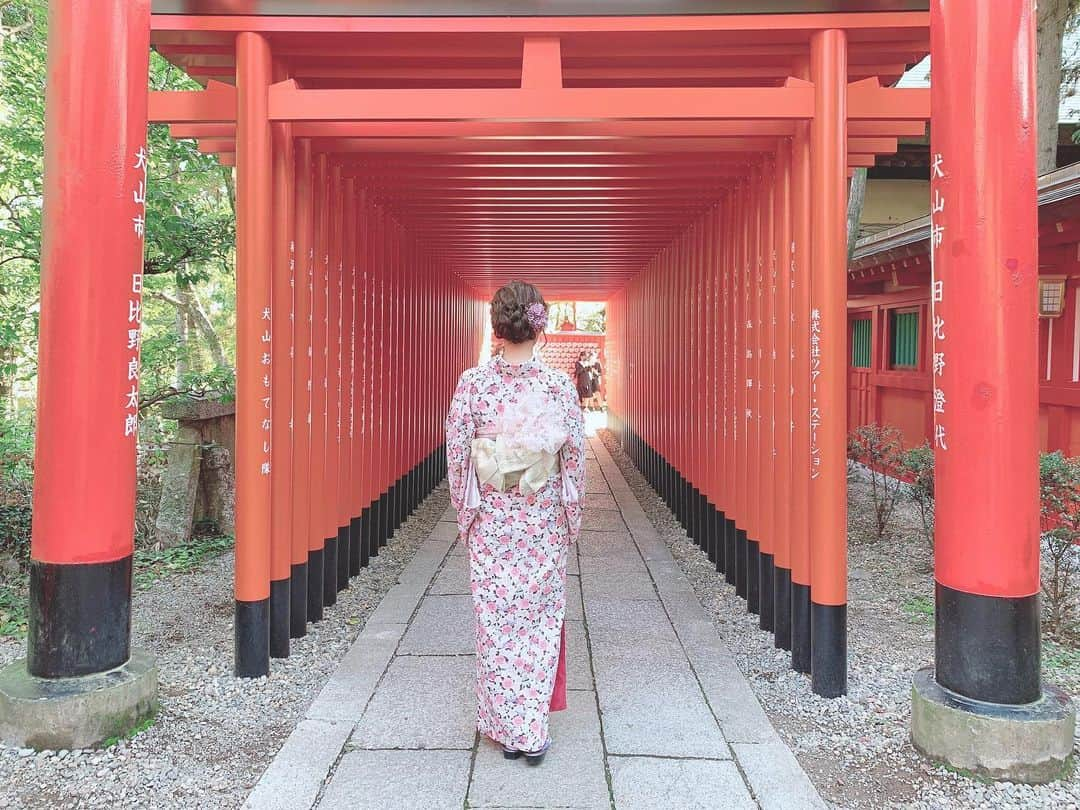 沢井里奈さんのインスタグラム写真 - (沢井里奈Instagram)「⠀ ⠀ 先日、あいちんと 犬山に行って来ました🏯🌸 　 お着物大好き👘✨ 　 　 #三光稲荷神社 #犬山城下町 #さわーおでかけ」11月24日 19時40分 - sawairina