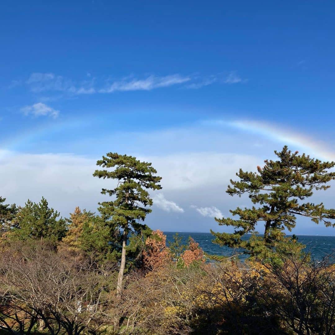 いぶそらさんのインスタグラム写真 - (いぶそらInstagram)「#彦根城  #ひこにゃんに会えず😭 #いぶきお殿様移動 #琵琶湖に虹🌈 ※  限られた時間の中で、良い所を皆さんから教えてもらって、充実した観光ができました😊🙏 琵琶湖の大きさに、圧巻されて帰ってきたよ😆  今回残念だったのは、ぽん吉時代のお友達にも会いたかったけど、コロナ騒がれてる中で会えなかったこと😖 またいつか、安心して会いに行けますように✨」11月24日 20時09分 - ku_ibusora