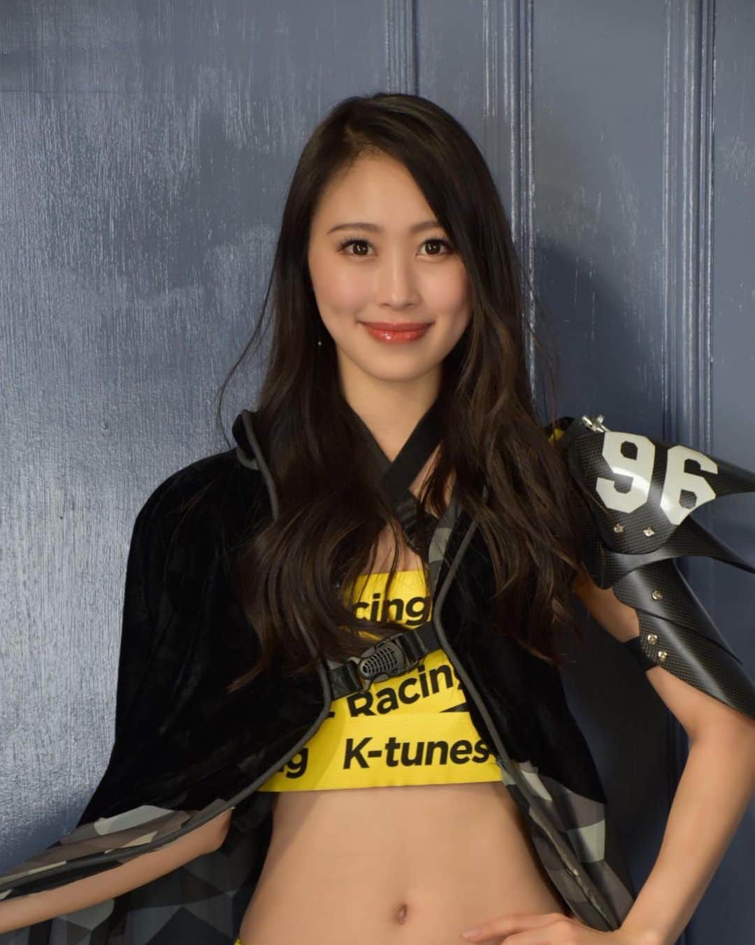 長沼南帆のインスタグラム：「皆さんどのコスチュームがお好きですか？﻿ 1枚目　2020﻿ 2枚目  2019﻿ 3枚目  2018﻿ ﻿ ﻿ K-tunes Racingチームのコスチュームは本当に毎年こだわり抜かれてます😆本日も日本レースクイーン大賞のポチ活宜しくお願いします✨﻿ ﻿ ﻿ ﻿ ﻿ #黒髪　#黒髪ロング　#rq #レースクイーン　#memory #黒髪ロングストレート　#秋　#秋服　#脚長コーデ　#supergt #スーパーgt #撮影会 #rq撮影会　#wing #wing撮影会　#Ktunesracing #gt300 ﻿ #コスチューム　#コスチューム大賞」