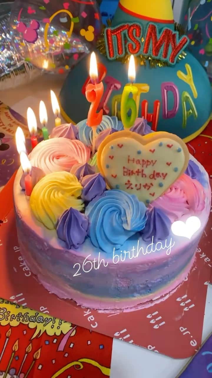 のインスタグラム：「🎂🎉💙  mybirthday...happy❤︎  #happybirthday#birthday#birthdaycake#cake」
