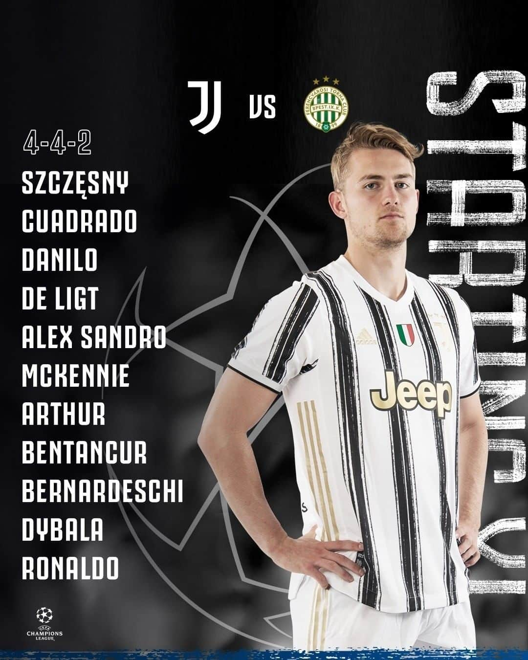 ユヴェントスFCさんのインスタグラム写真 - (ユヴェントスFCInstagram)「🚨⭐ 𝕋𝔼𝔸𝕄 ℕ𝔼𝕎𝕊  Our Bianconeri line-up for #JuveFerencvaros:  #JuveUCL #FinoAllaFine #ForzaJuve」11月25日 3時53分 - juventus