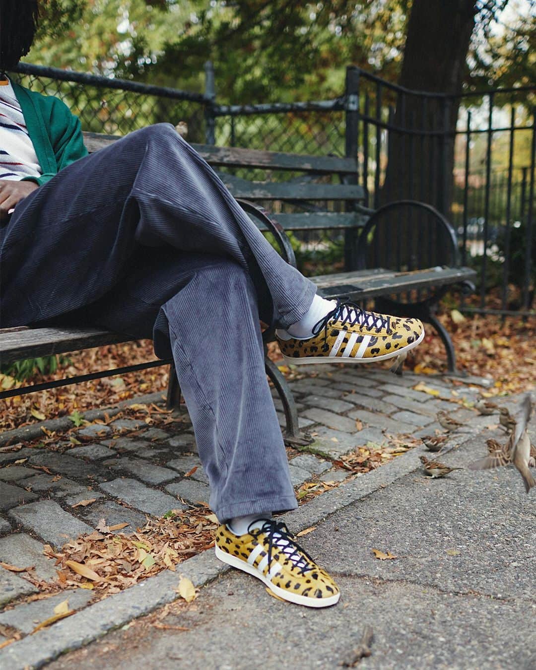 adidas Originalsのインスタグラム：「With a slimmed-down version of the Gazelle, our latest @noahclothing collab pays homage to the distinct aesthetic popular in New York City in the late 80s and early 90s.  Bringing the city’s inspiration to life, this unorthodox take on the Gazelle comes in two bold executions: one has a canvas upper with multicolor camo print, the other has faux-pony hair with cheetah layers.  Dropping December 3rd, both styles will be available on adidas.com/noah, in selected regions, and in the US via the Confirmed app.​」