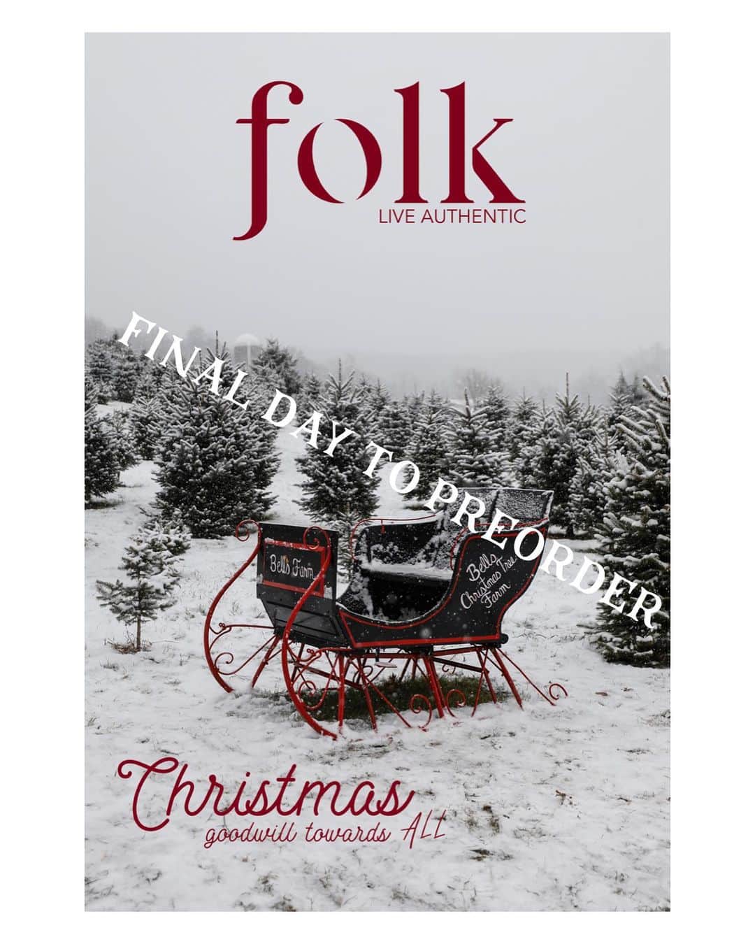 FOLKのインスタグラム：「Last night I approved the proof and today the printer is printing the Christmas issue! It’s been a whirlwind bringing this beauty to life. We cannot wait to share it with you. If you haven’t ordered yet please do so. We are wrapping up Christmas orders on December 5th. Go to www.folkgeneral.com to order.」