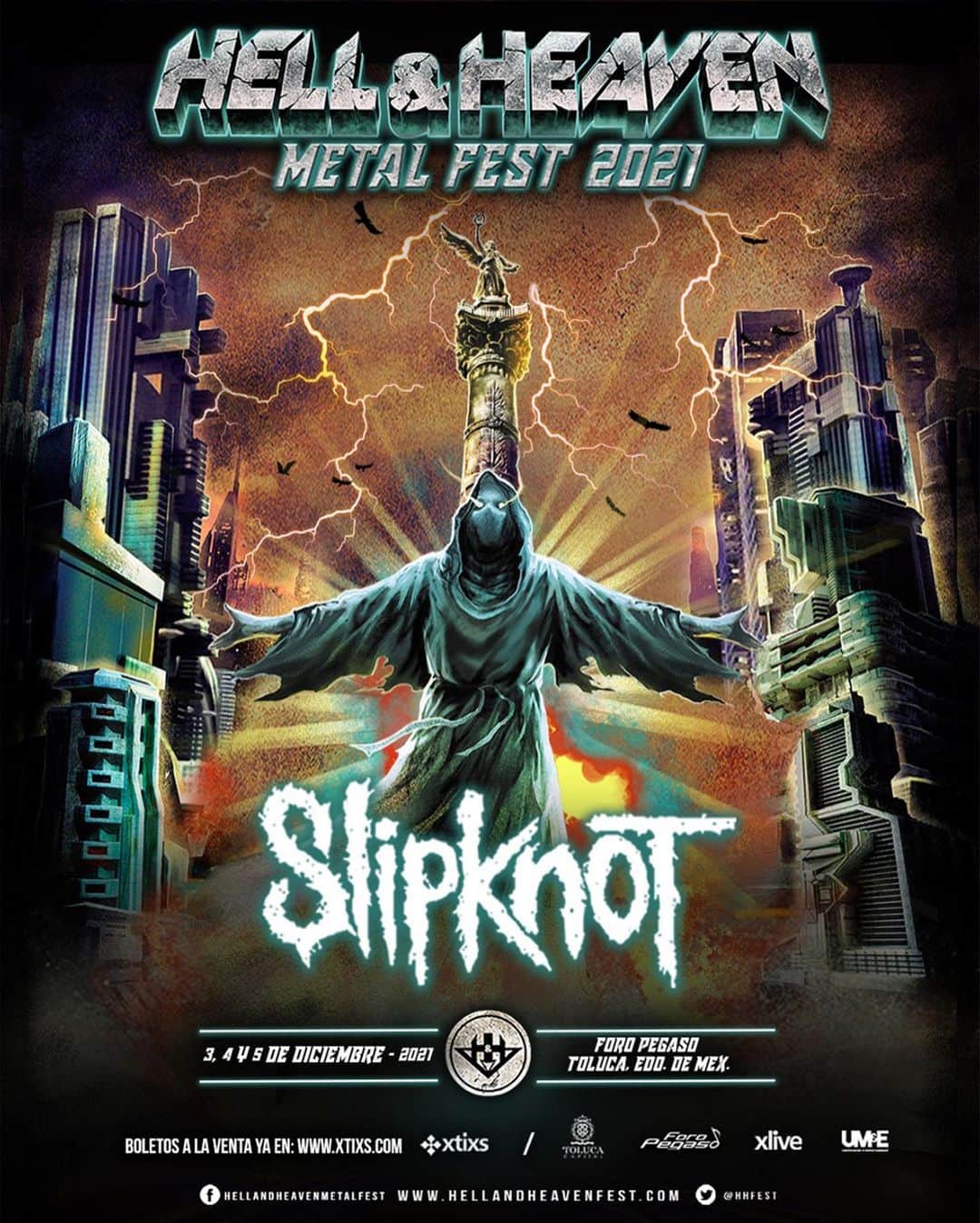 Slipknotさんのインスタグラム写真 - (SlipknotInstagram)「Mexico: We'll see you at #HellandHeavenMetalFest December 3-5, 2021. Tickets are on-sale now at xtixs.com 🇲🇽」11月25日 1時11分 - slipknot