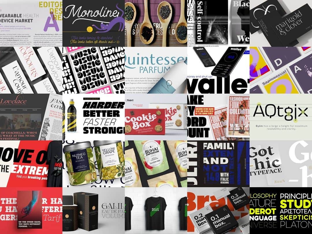 myfontsのインスタグラム：「Today in #blackfriday news, every single font from the venerable Italian foundry Zetafonts is on sale at 65% off – including their newest releases, like Eastman and Erotica. #BFCMFontSale https://bit.ly/35M9pUY  #fontsale #blackfriday #cybermonday #graphicdesign #design #typography #fonts」