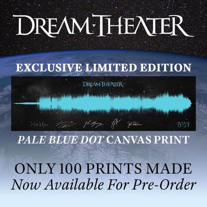 ドリーム・シアターのインスタグラム：「We are officially one week away from the release of our new live album, Distant Memories! To celebrate, we've added a new edition of these awesome limited edition monogram signature canvas prints, this time featuring the waveform of 'Pale Blue Dot’, to our webstore. There will only be 100 prints available for pre-order, and we previously sold out of ‘The Spirit Carries On’ in a matter of hours - be sure to act fast! dreamtheatershop.com  #dreamtheater #distantmemoriesdt #palebluedot」