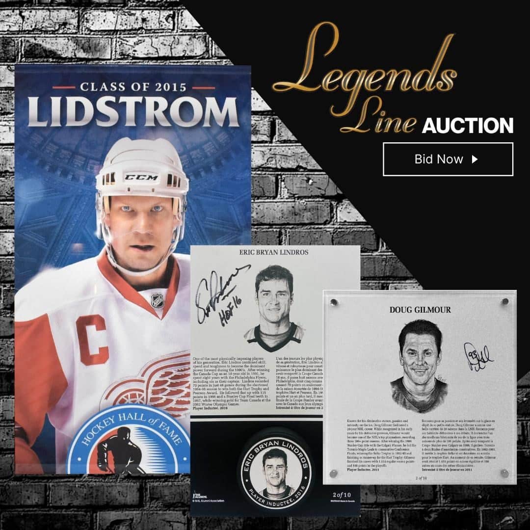 NHLさんのインスタグラム写真 - (NHLInstagram)「Take home a piece of @thehockeyhalloffame and support their COVID-19 relief and recovery efforts. BID NOW via NHL Auctions at auctions.nhl.com/HHOFLegendsLine」11月21日 5時05分 - nhl