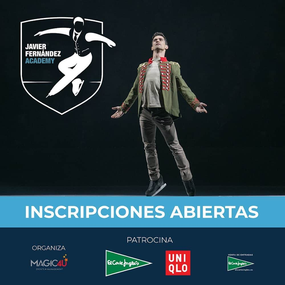 ハビエル・フェルナンデスのインスタグラム：「🚨 ¡ABIERTAS LAS INSCRIPCIONES PARA MADRID! Ya puedes reservar tu plaza para las primeras jornadas de la 'Javier Fernández Academy'   ⛸️ ¡Te espero en este puente de diciembre para patinar juntos en @palaciodehielodreams !   Tienes todos los detalles en el link de mi BIO  ——  🚨 REGISTRATION IS OPEN FOR #MADRID!  You can now reserve your place for the first days of the 'Javier Fernández Academy'   ⛸️ I'll be waiting for you on this long weekend to skate together!  You have all the details on my website. Link in Bio  #JFAcademy」