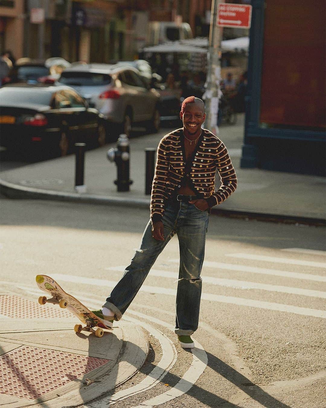 MR PORTERのインスタグラム：「Street skater Mr Keith Hardy wears pieces from the new collection by CELINE HOMME. “The Dancing Kid”, as Mr Hedi Slimane titled the collection, is a candid portrait of a generation that has asserted itself through spontaneity and self-expression. Head to the link in our bio to discover the exclusive capsule. @celine」
