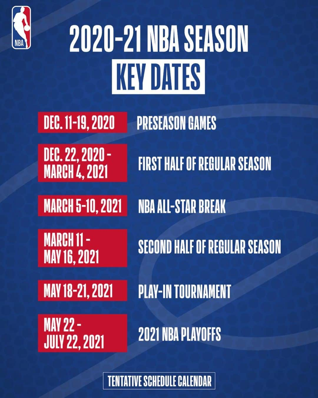 NBAさんのインスタグラム写真 - (NBAInstagram)「MARK YOUR CALENDAR!  2020-21 NBA Season Key Dates 🗓️」11月21日 0時01分 - nba