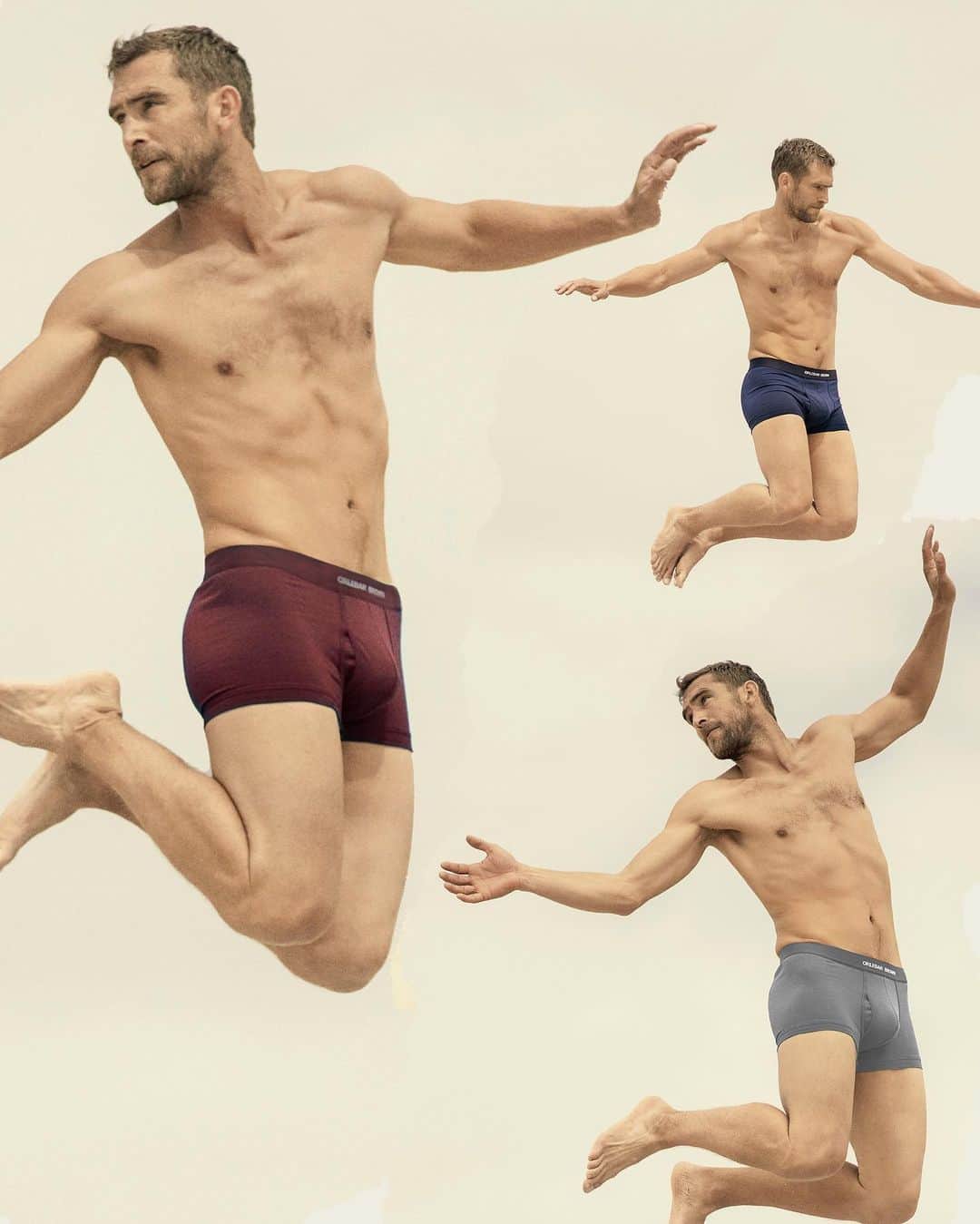 オールバーブラウンのインスタグラム：「Top up on our mid trunk and short trunk underwear, now available in burgundy. Made from breathable stretch-cotton with a double layer seat panel for extra comfort. Choose from a single pack or set of 3. Tap to shop now or explore more options via the link in bio.  #DoseOfSun #OrlebarBrown #OBsAroundTheWorld」