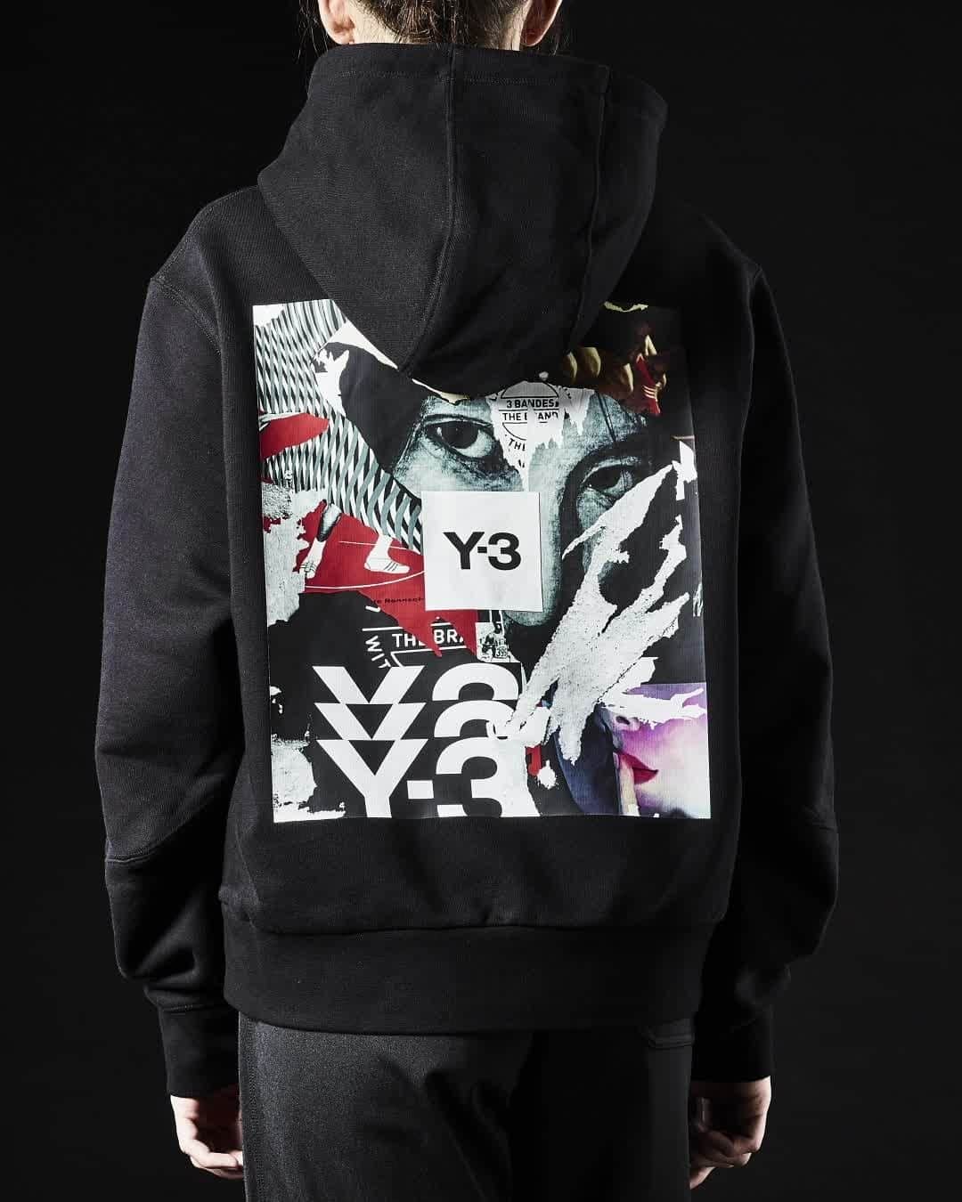 ワイスリーのインスタグラム：「Y-3 Graphic Hoodie. Y-3 Fall/Winter 2020 Collection. --- #adidas #Y3 #YohjiYamamoto Discover the collection at adidas.com/y-3」
