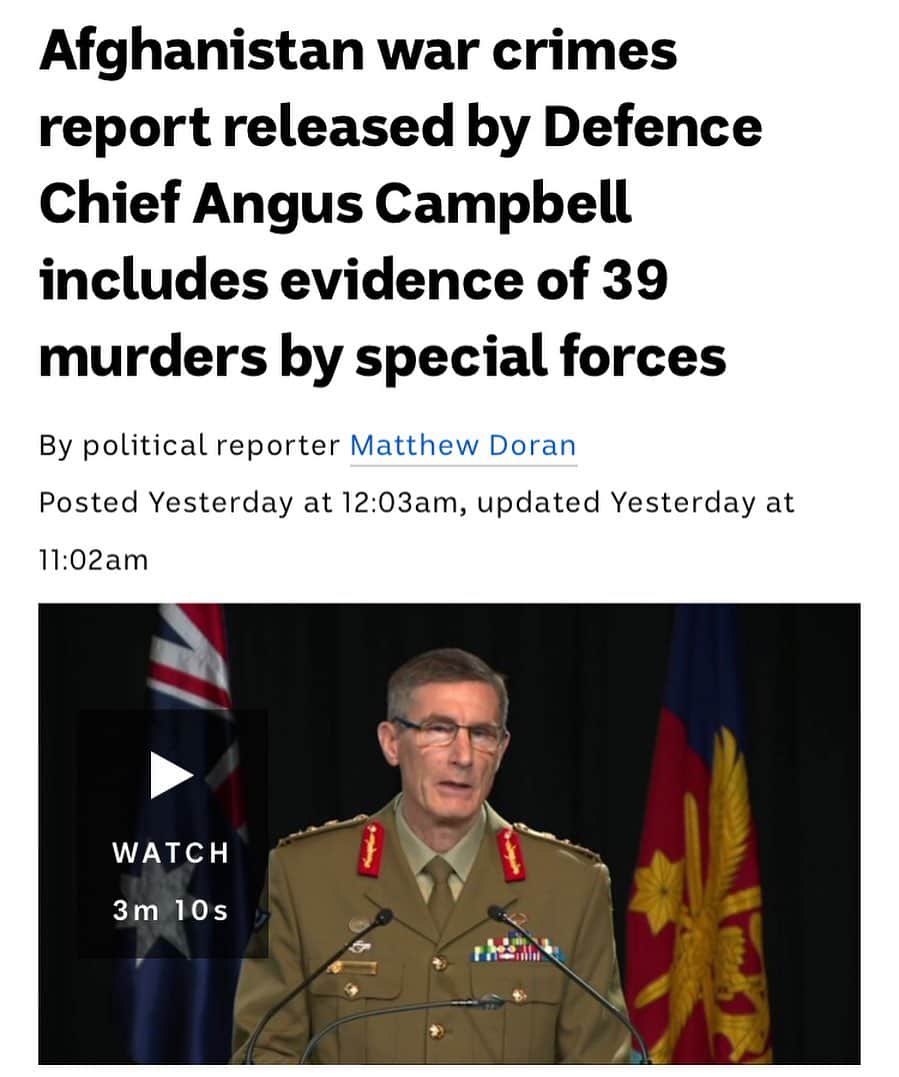 WikiLeaksさんのインスタグラム写真 - (WikiLeaksInstagram)「A culture of secrecy, fabrication and deceit has cast a heavy shadow over the legacy of the Australian special forces deployment in Afghanistan, with a landmark inquiry recommending 19 soldiers be investigated by police for the "murder" of 39 prisoners and civilians, and the cruel treatment of two others.  #warcrimes」11月21日 0時11分 - wikileaks