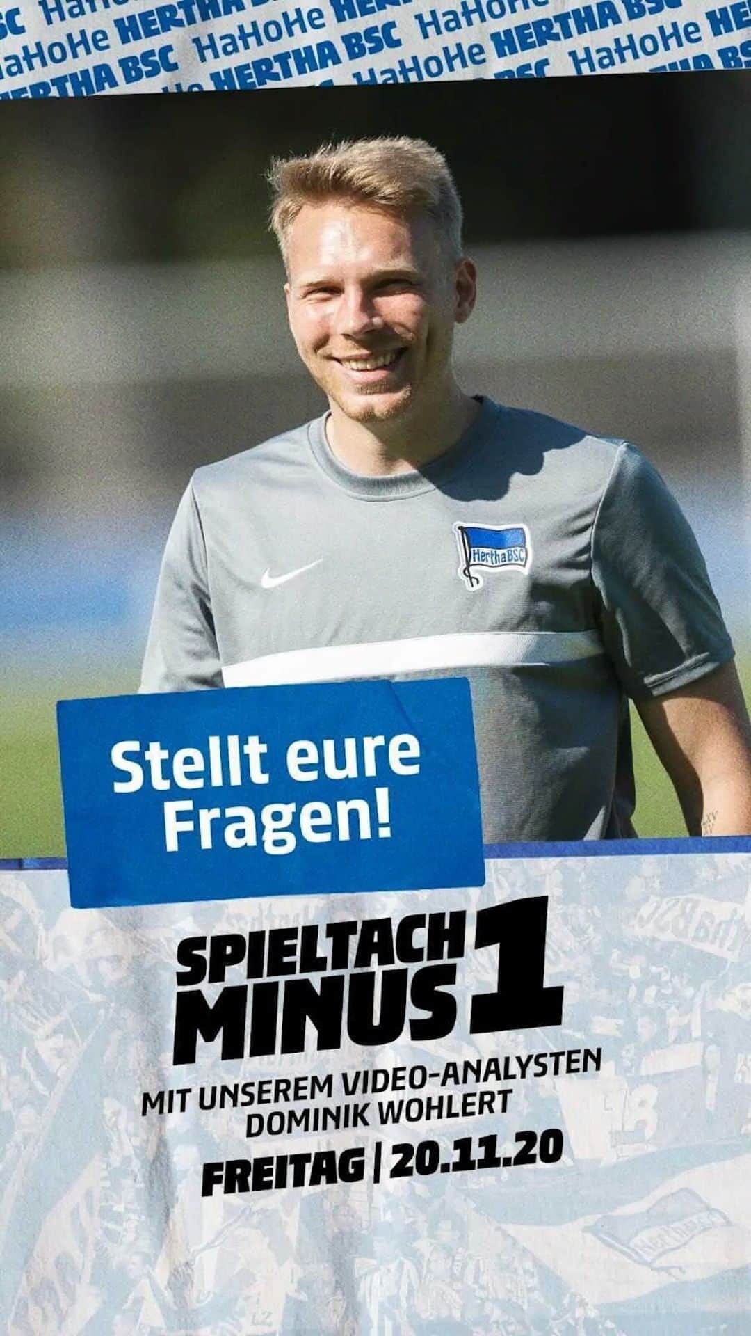 ヘルタ・ベルリンのインスタグラム：「Lena dreht den Spieß heute mal um - wir sind dran mit der Analyse. 🧐 Denn wir haben unseren Video-Analysten @dominik.wohlert bei SpieltachMinus1 zu Gast! 🤩 . . #spieltachminus1 #HaHoHe #herthabsc」
