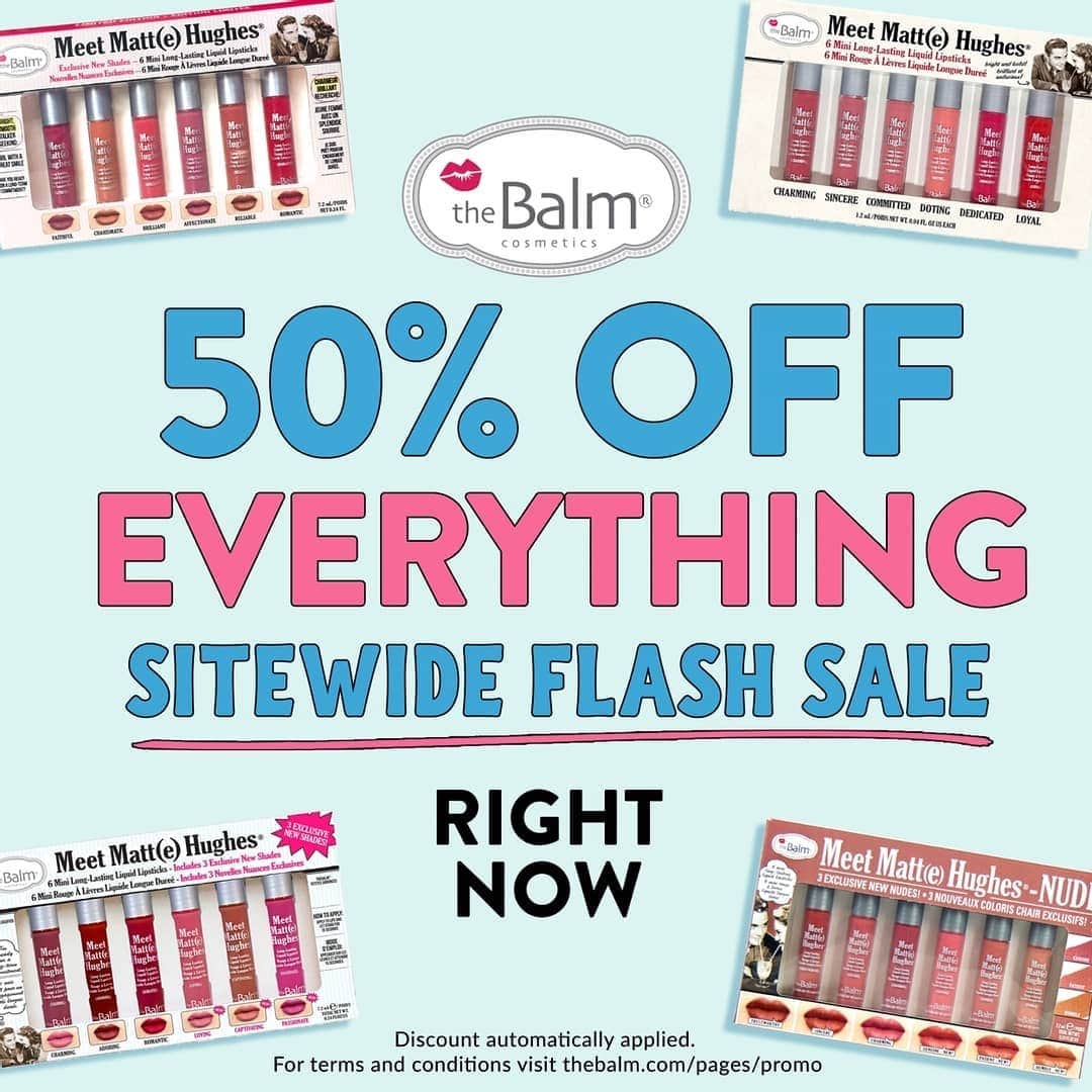 the Balmさんのインスタグラム写真 - (the BalmInstagram)「I'm sure you've heard by now, BUT our entire site is 50% off, shop the sale while we still have your favorites in stock 😉   #thebalm #thebalmcosmetics #sale #gift #beauty #happyshopping #holiday #holidayshopping」11月21日 2時13分 - thebalm
