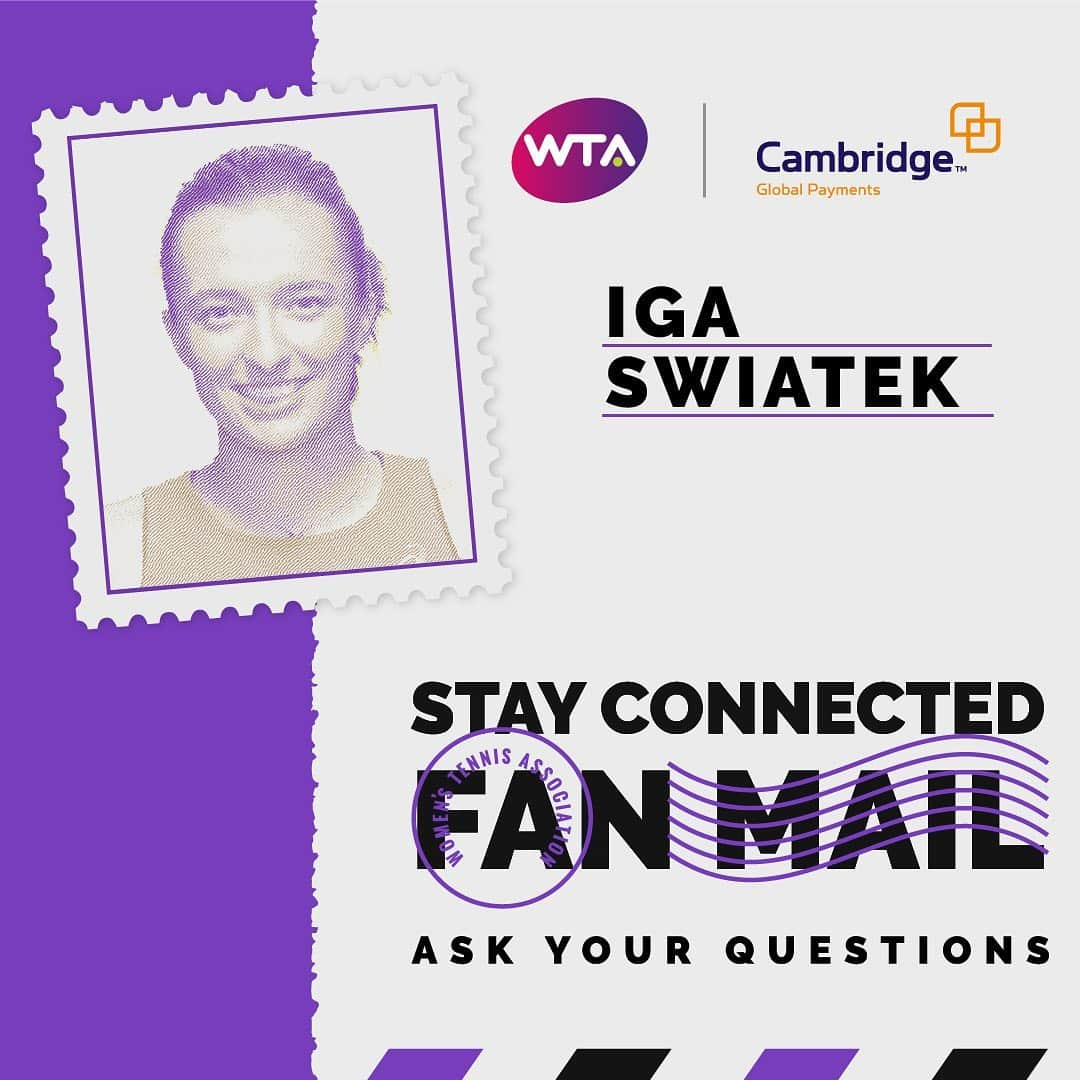 WTA（女子テニス協会）さんのインスタグラム写真 - (WTA（女子テニス協会）Instagram)「It’s time to fill up the Cambridge Global Payments mailbag with your questions for @rolandgarros champ @iga.swiatek! ⁣ ⁣ Drop them in the comments ⬇️」11月21日 2時23分 - wta