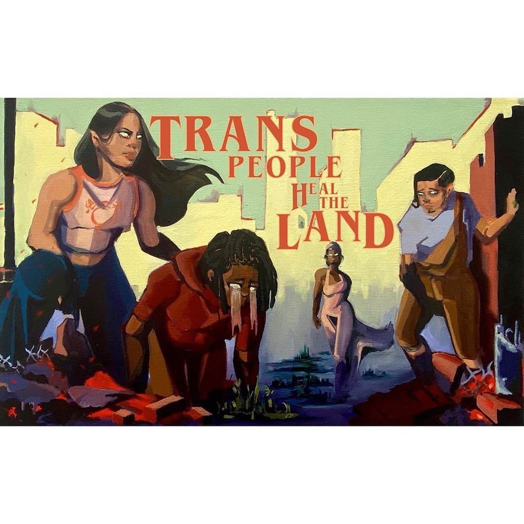 ダイアン・ゲレロのインスタグラム：「Repost from the incredible @alokvmenon   Trans People Heal The Land   Trans people of color deserve a world of safety, support, and love. Imagine and build this world with us through @fwdtogether ‘s Trans Day of Resilience project. Dive into the art and poetry at http://tdor.do  #TDOR art by @kahyangni @art_twink @glorifice_ @folklaurel @amir.khadar」