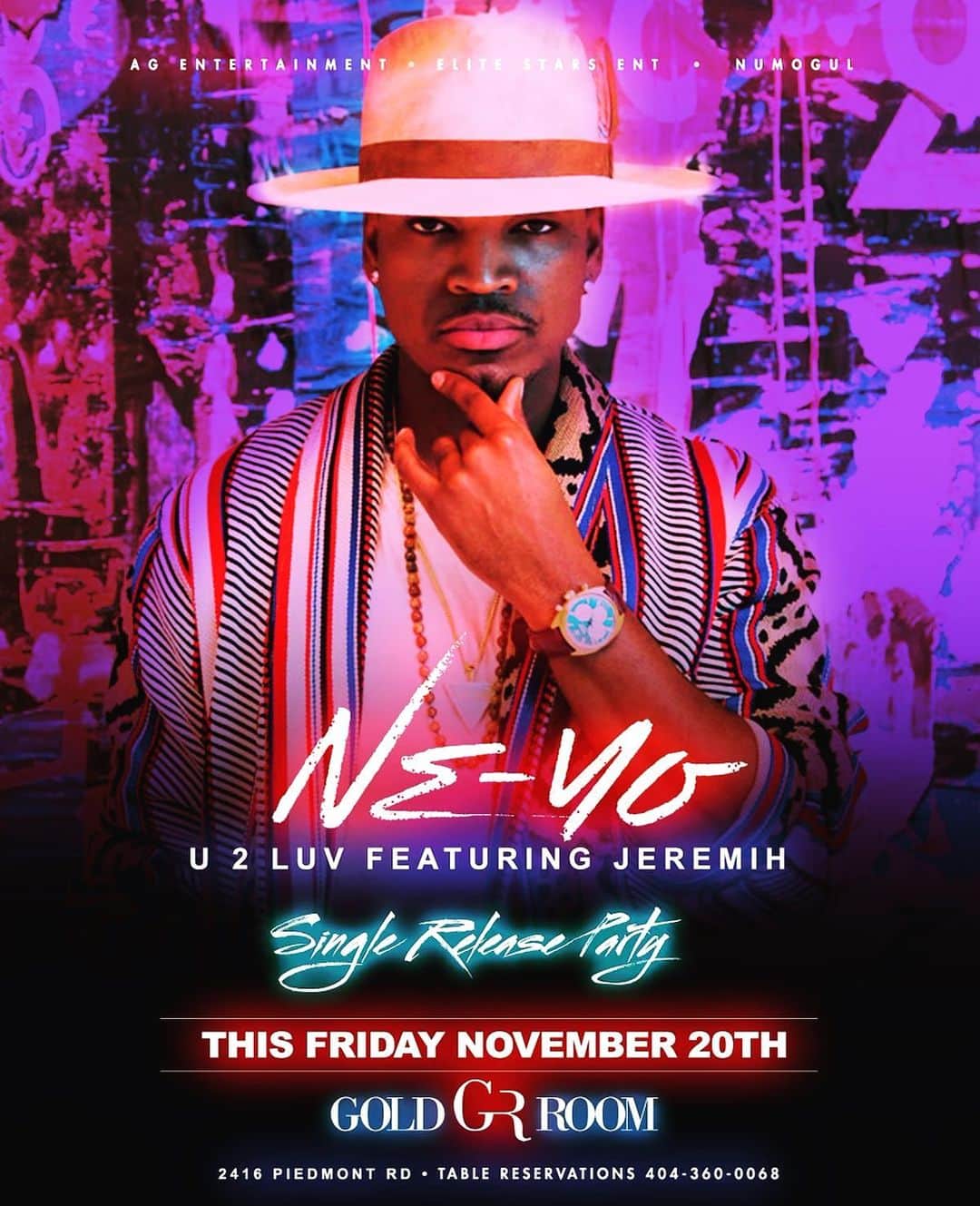 NE-YOのインスタグラム：「#ATL Join Us Tonight At @ATLGoldRoom For My  #U2LUV Official Single Release Party.  @AGENTERTAINMENT @JABBARCASH @NUMOGUL_」