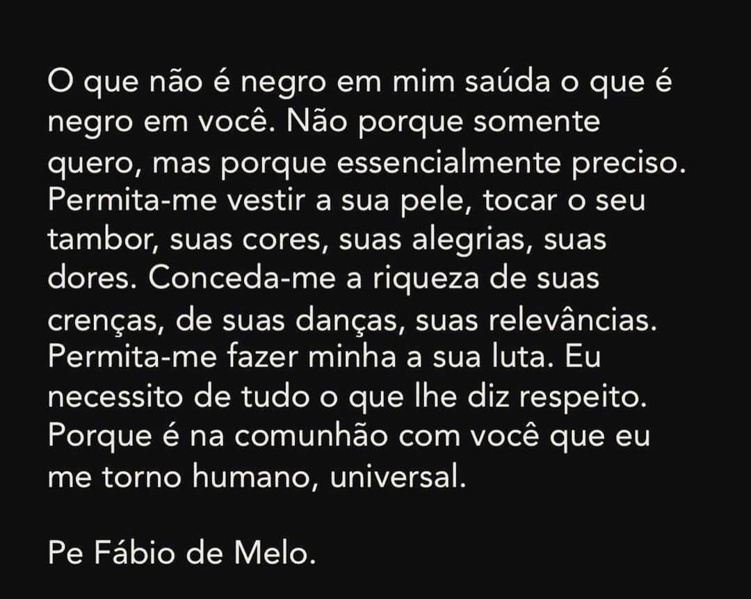カロライナディークマンのインスタグラム：「@pefabiodemelo traduzindo e dando voz ao q a minha alma diz pra dentro.」
