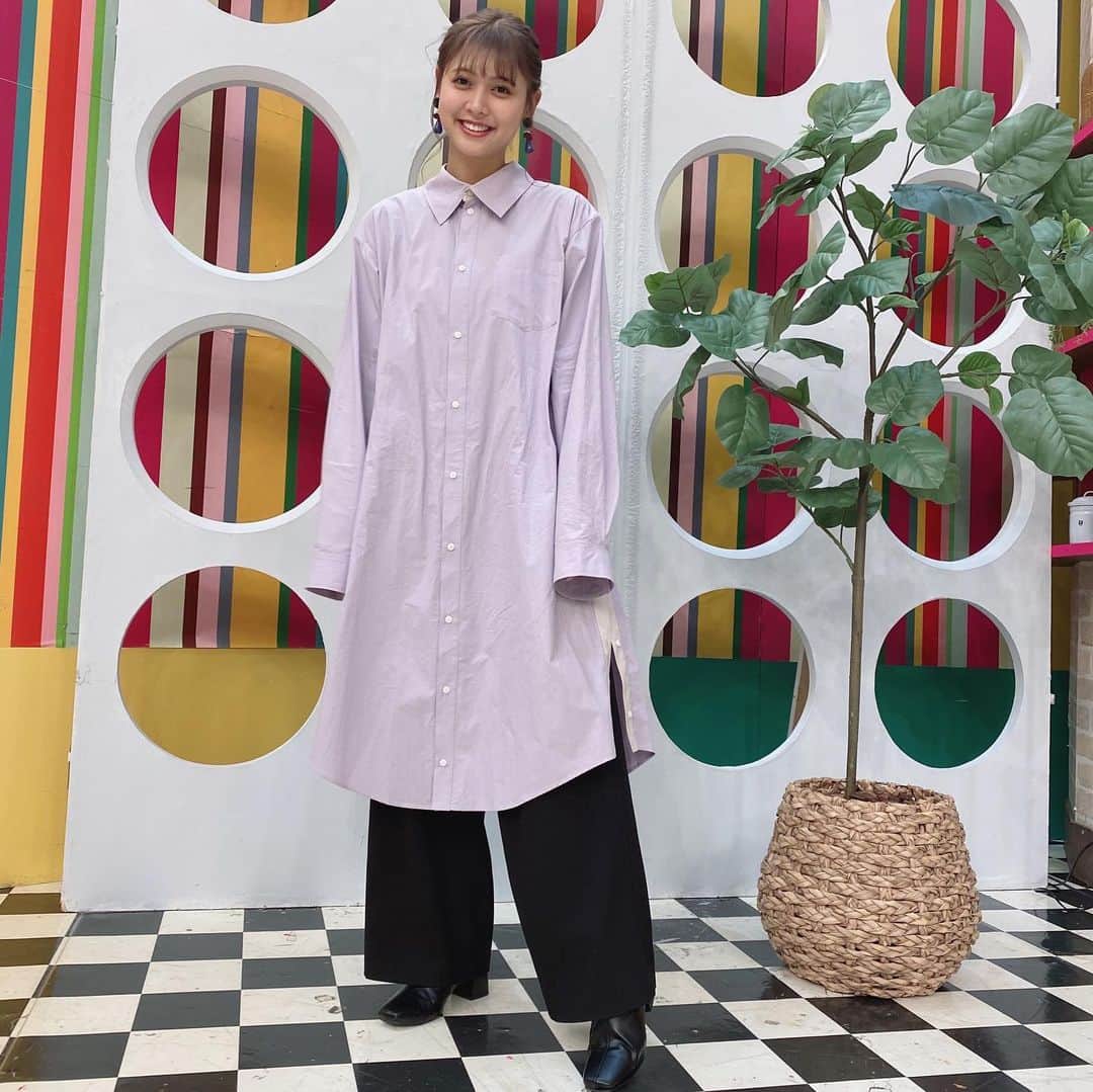 のインスタグラム：「* スタジオ衣装👗 one-piece @shiroma_official  bottoms @r_importclothes  shoes @casselini_official  hairaccessory @roomx601  pierce @roomx601  #王様のブランチ #動画あり（笑）」