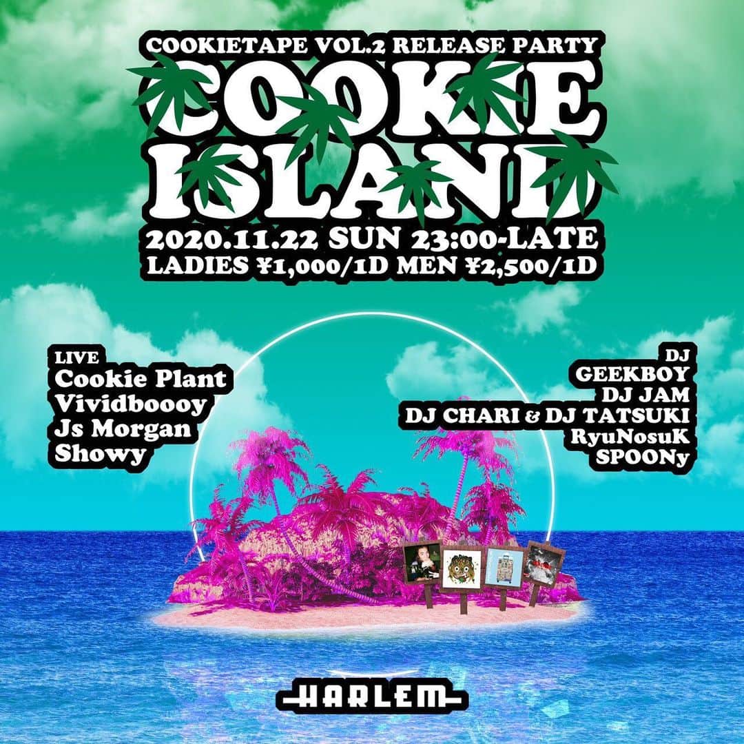 DJ TSUBASA a.k.a JAM from YENTOWN DJのインスタグラム：「11/22はHARLEMで @cookie_plant のリリパ🔥」