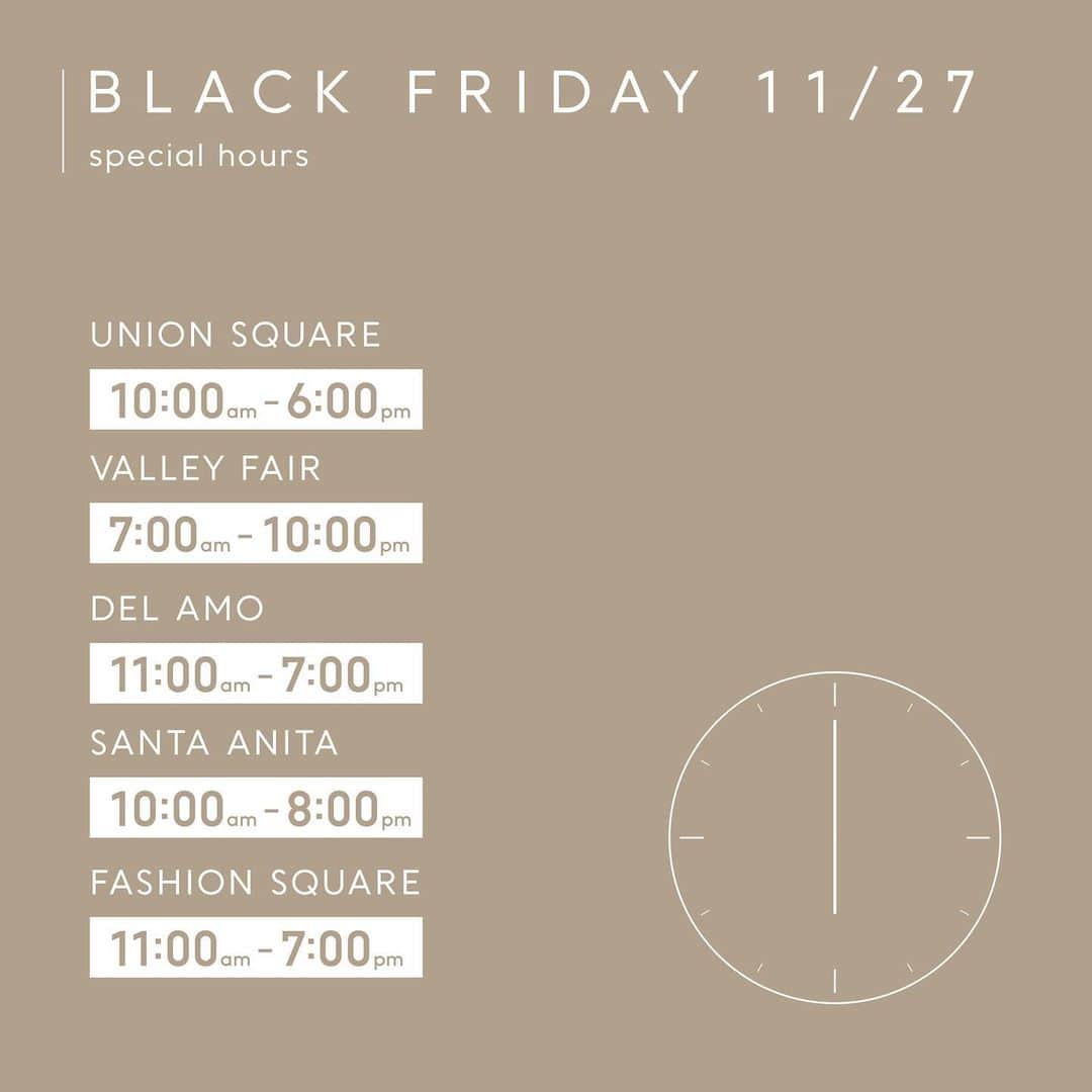 JINSさんのインスタグラム写真 - (JINSInstagram)「Next week's adjusted holiday store hours 💡  Thanksgiving (11/26):  In observance, all store locations will be CLOSED* We wish you all an amazing holiday this year!  Black Friday (11/27): 📍 Union Square: 10am - 6pm 📍 Valley Fair: 7am - 10pm 📍 Del Amo: 11am - 7pm 📍 Santa Anita: 10am - 8pm 📍 Fashion Square: 11am - 7pm  Checkout our store locations page for the rest of our special hours this holiday season. jins.com/us/2020-holiday-season-opening-hours  *20/20 NOW will be closed on Thanksgiving as well.」11月21日 8時51分 - jins.usa