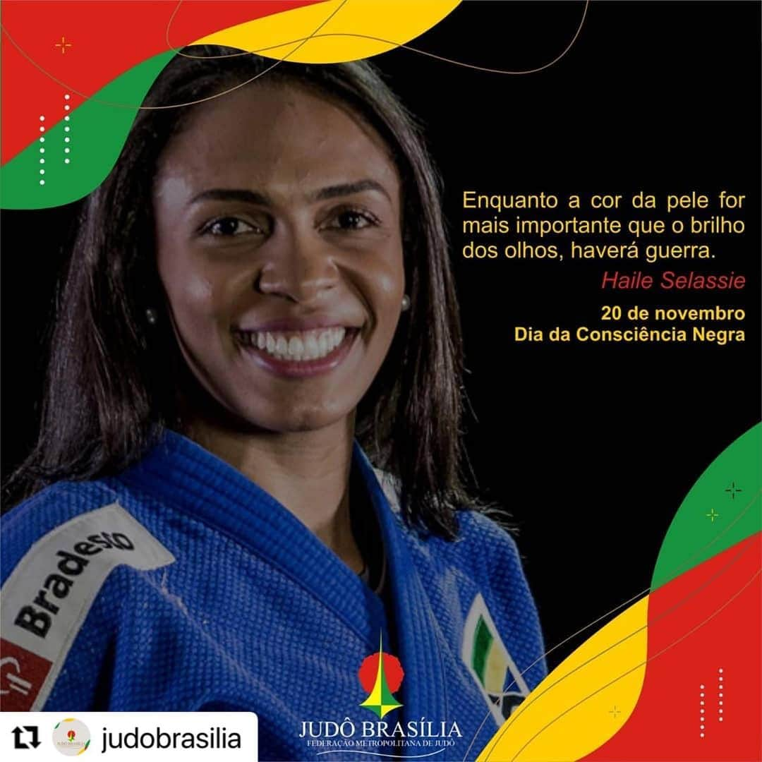 エリカ・ミランダのインスタグラム：「#Repost @judobrasilia with @make_repost ・・・ Somos todos iguais 🥋 • #vidasnegrasimportam 🧡🤎🖤」