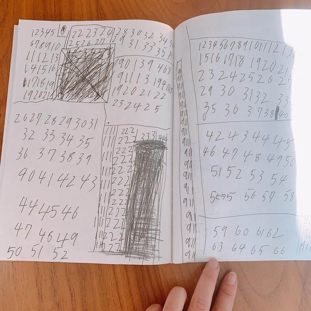 佐藤弥生さんのインスタグラム写真 - (佐藤弥生Instagram)「長男の考えてることがわからない。。 解読不可能🤦‍♀️ 「なんでこんなに数字書いてるの？」 「テストなんだよ」 息子よ…どこに行ってしまうのか。 #長男#５歳#ワールド強め」11月21日 10時42分 - sato__yayoi