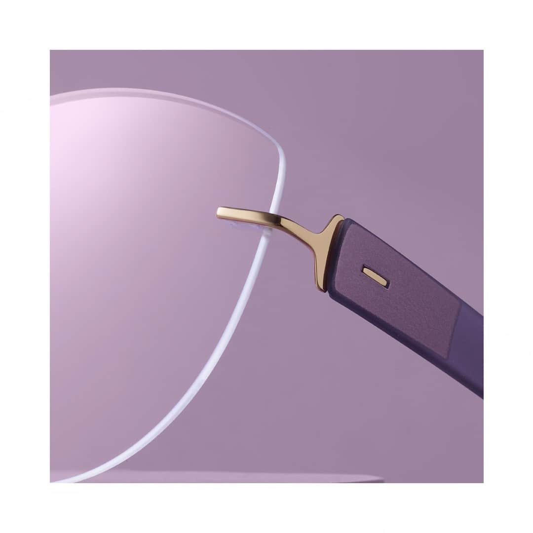 シルエットのインスタグラム：「Soft sloe’s velvety tones add a hint of romance to your outfit. Explore how color can expand your style and showcase your personality in the blog, follow the link in bio. Featuring: Sivista 5553⁠ .⁠ .⁠ .⁠ #silhouetteeyewear #tryitwearitloveit #eyeweardesign #luxuryeyewear #fashioneyewear #opticalframes」