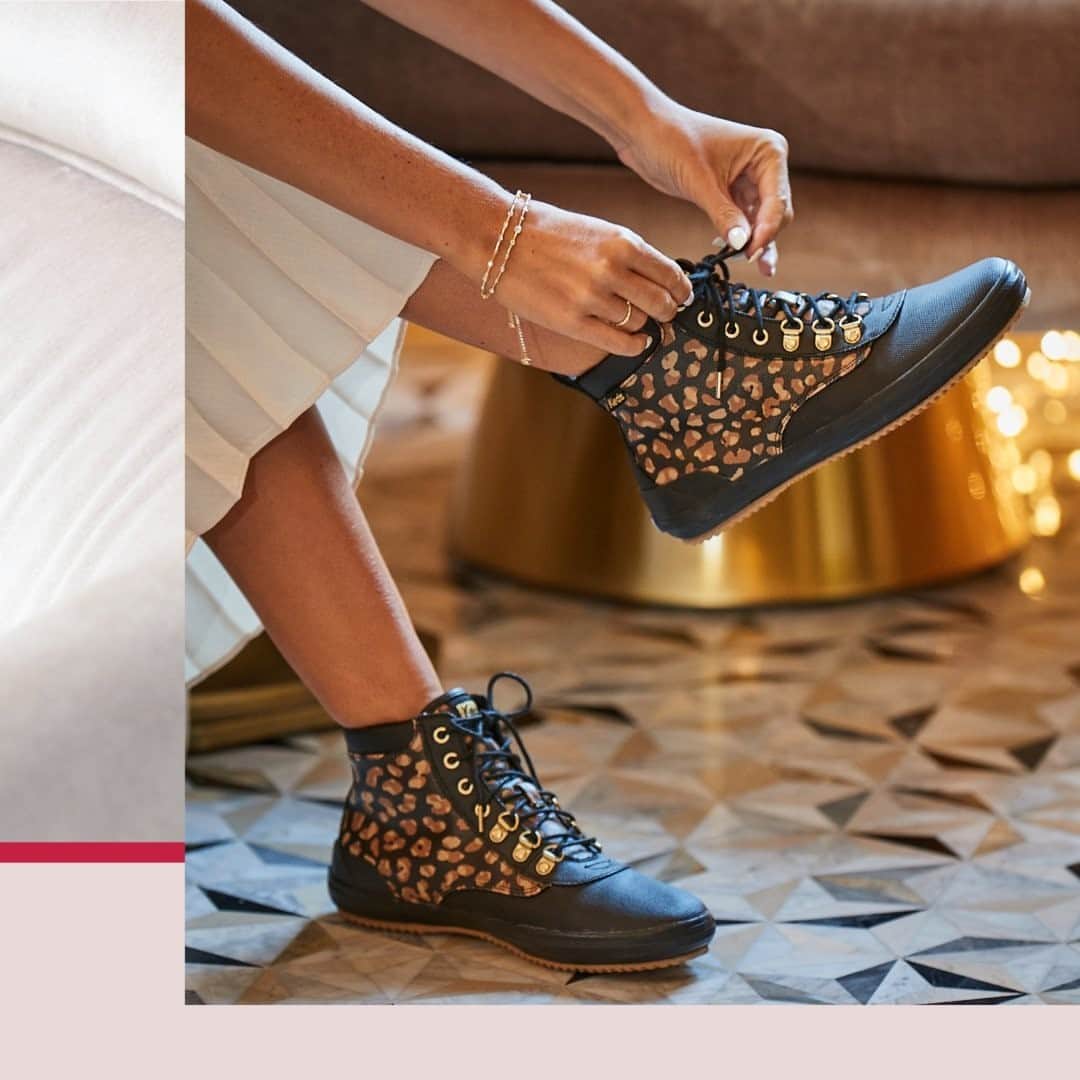Kedsのインスタグラム：「A spill-proof boot loaded with staying-in coziness. Tap to shop the Scout Boot in leopard.」