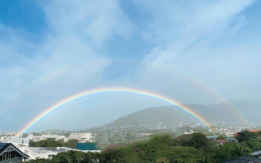 のインスタグラム：「w Rainbow端から端まで撮れた☺️🌈」