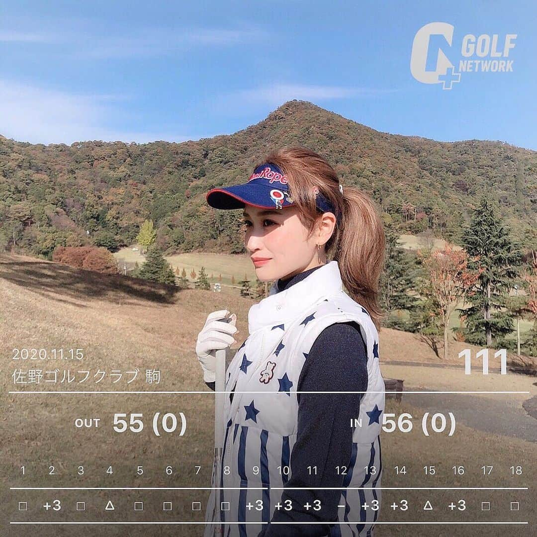 都築青空さんのインスタグラム写真 - (都築青空Instagram)「先週のゴルフ🏌️‍♀️ 秋は紅葉が綺麗で気候もちょうどよくて最高だね🍁 . . 人生2回目の18Hのちゃんとしたコース⛳️笑 初めてスコア画像作ってみた📸 100切りはまだまだ先かな〜 練習がんばろ💪♡  アウター @callawayapparel_japan @callawaygolf_japan  バイザー @junandrope  スカート @adidasgolf  シューズ @footjoy.japan @footjoy  クラブ @taylormade_golf_japan  . .  #junandrope #ジュンロペコンペ2020 #callaway #キャロウェイadidasgolf #アディダスゴルフ #taylormadegolf #テイラーメイドゴルフ  #footjoy #ゴルフ女子 #ゴルフ #ゴルフウェア #golf #golfers #golfswing #golfwear #golfgirl #ラウンド  #女子ゴルフ #ゴルフスイング #ゴルフ好きと繋がりたい #ゴルフ好きな人と繋がりたい #ゴルファー#ゴルフコーデ#ゴルフ好き #ゴルフ大好き #ゴルフ練習#ゴルフスイング #ゴルフ仲間#ゴルフ仲間募集 #佐野ゴルフクラブ」11月21日 17時57分 - aozora723