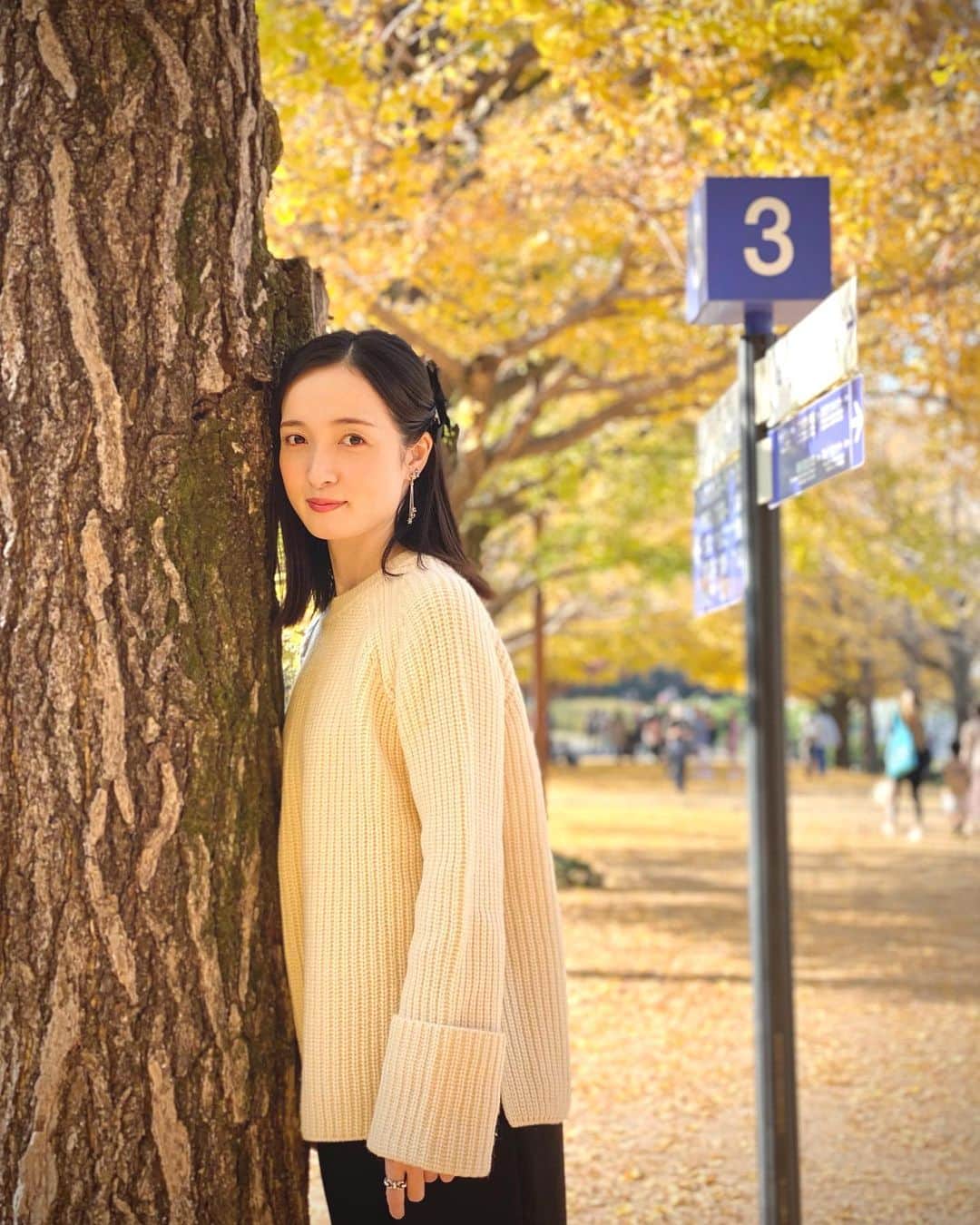 奥村佳恵のインスタグラム：「💛🧡💛🧡💛🧡 #ginkgo  #fall」