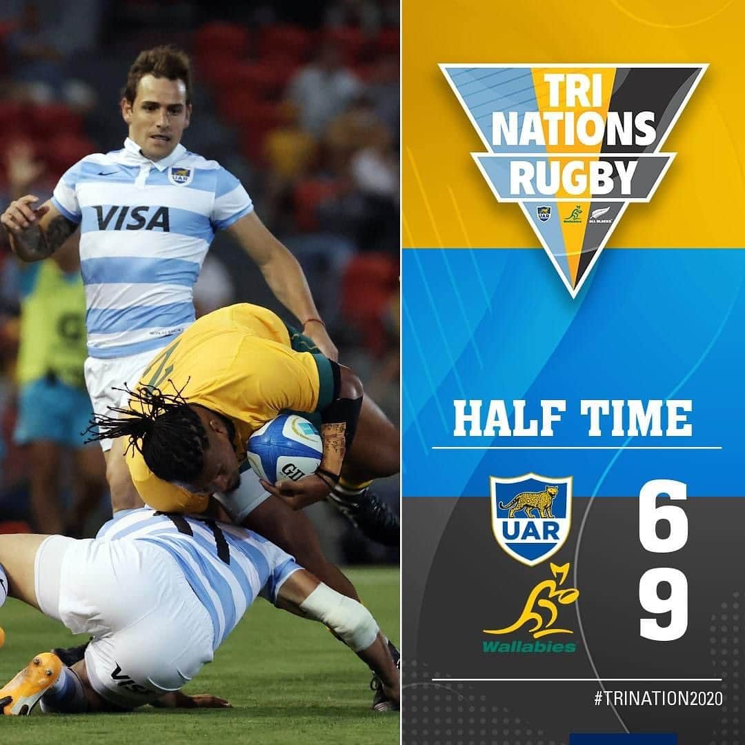 Super Rugbyさんのインスタグラム写真 - (Super RugbyInstagram)「HALF TIME| All penalty points in a messy first half. #TriNations2020 #AUSvARG」11月21日 18時42分 - superrugby